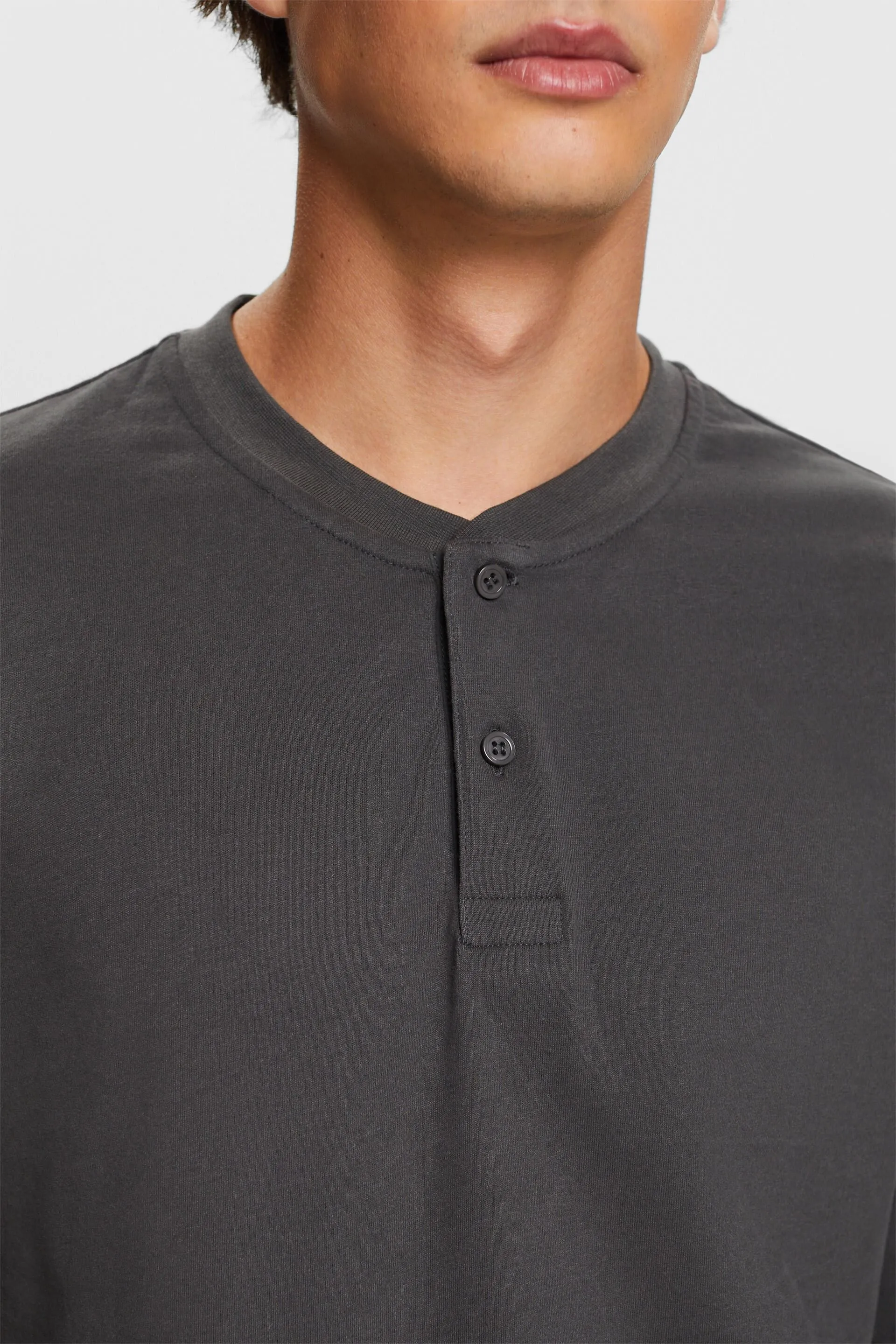Maglia a serafino jersey di cotone lavato