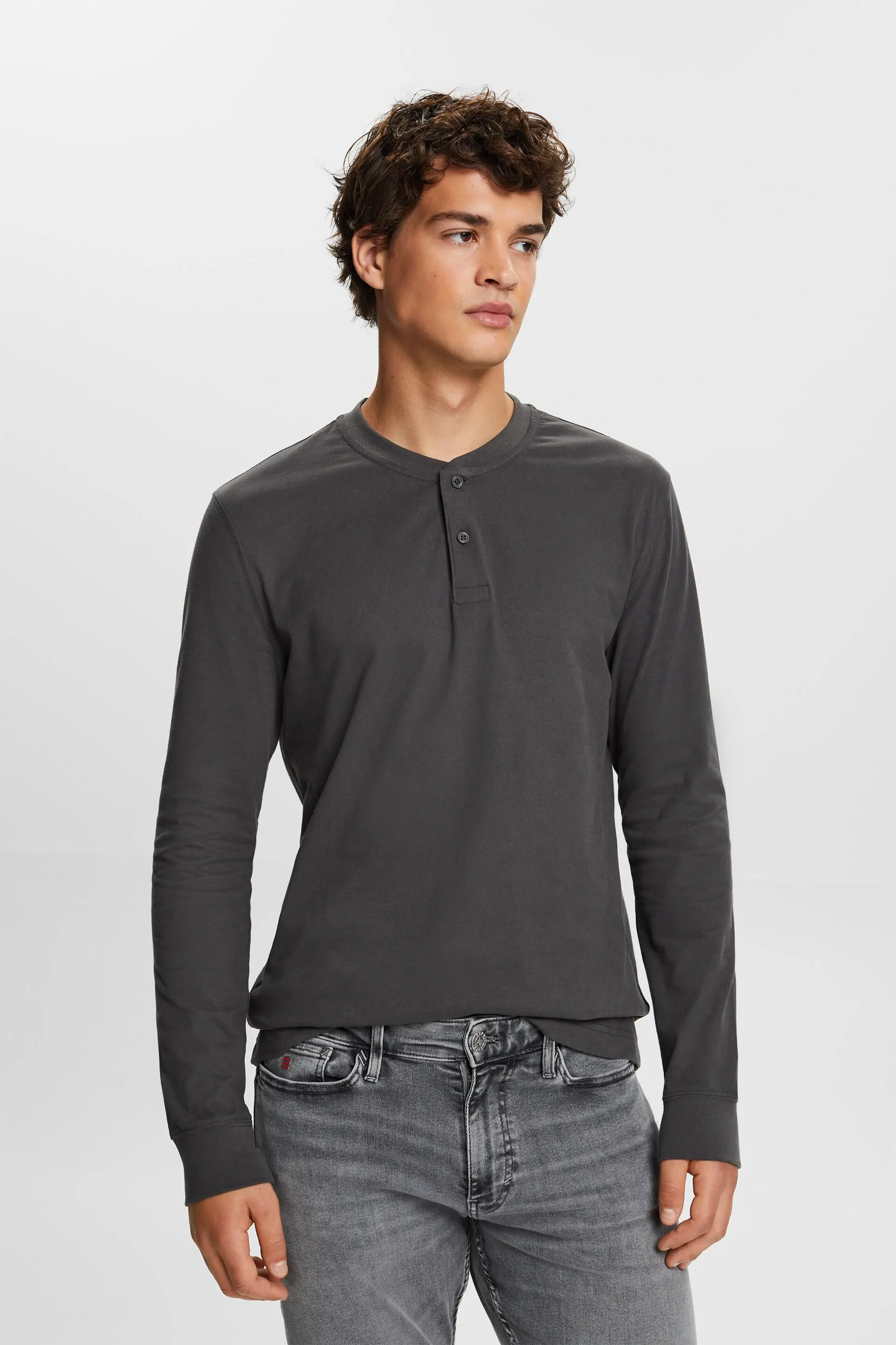 Maglia a serafino jersey di cotone lavato