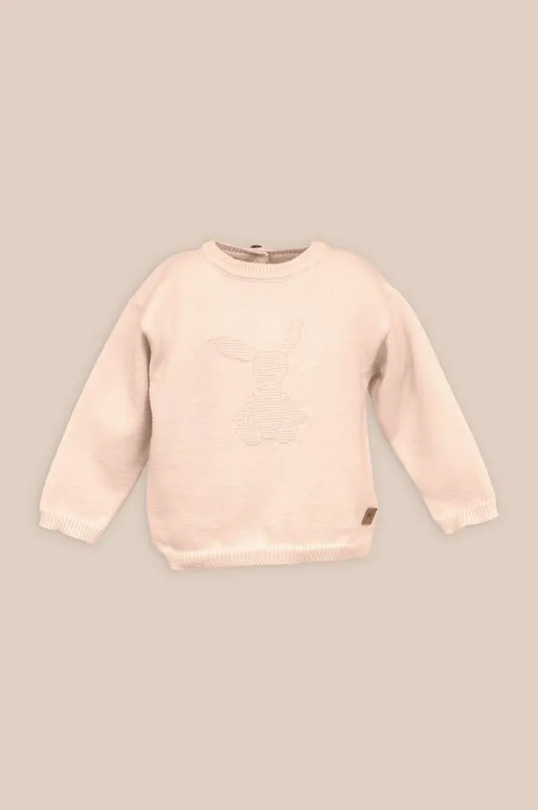 Maglia bimbo fatta a maglia 'Coniglio'' - ROSA 04