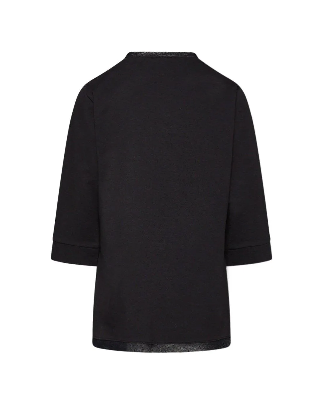 Maglia con rouches in tulle NERO