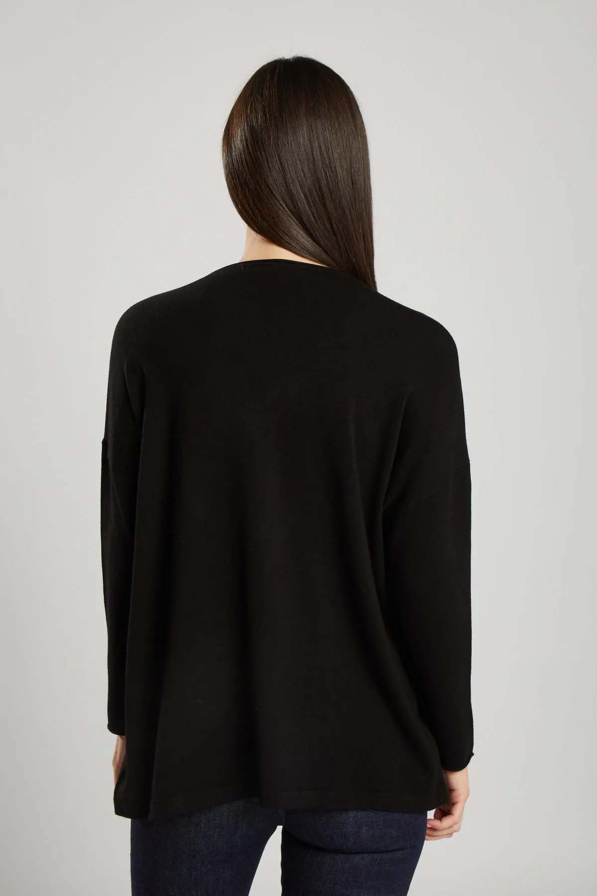 Maglia con tasca frontale NERO