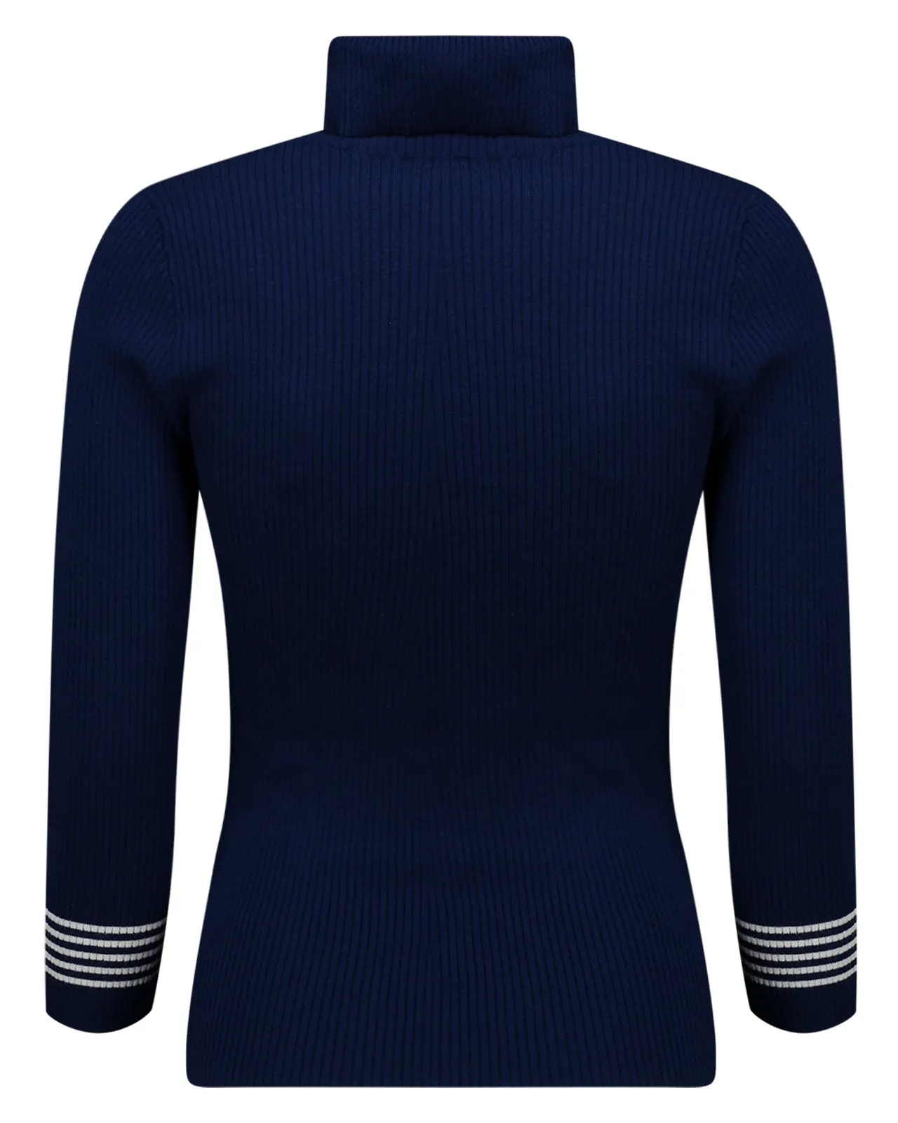 Maglia dolcevita costine blu