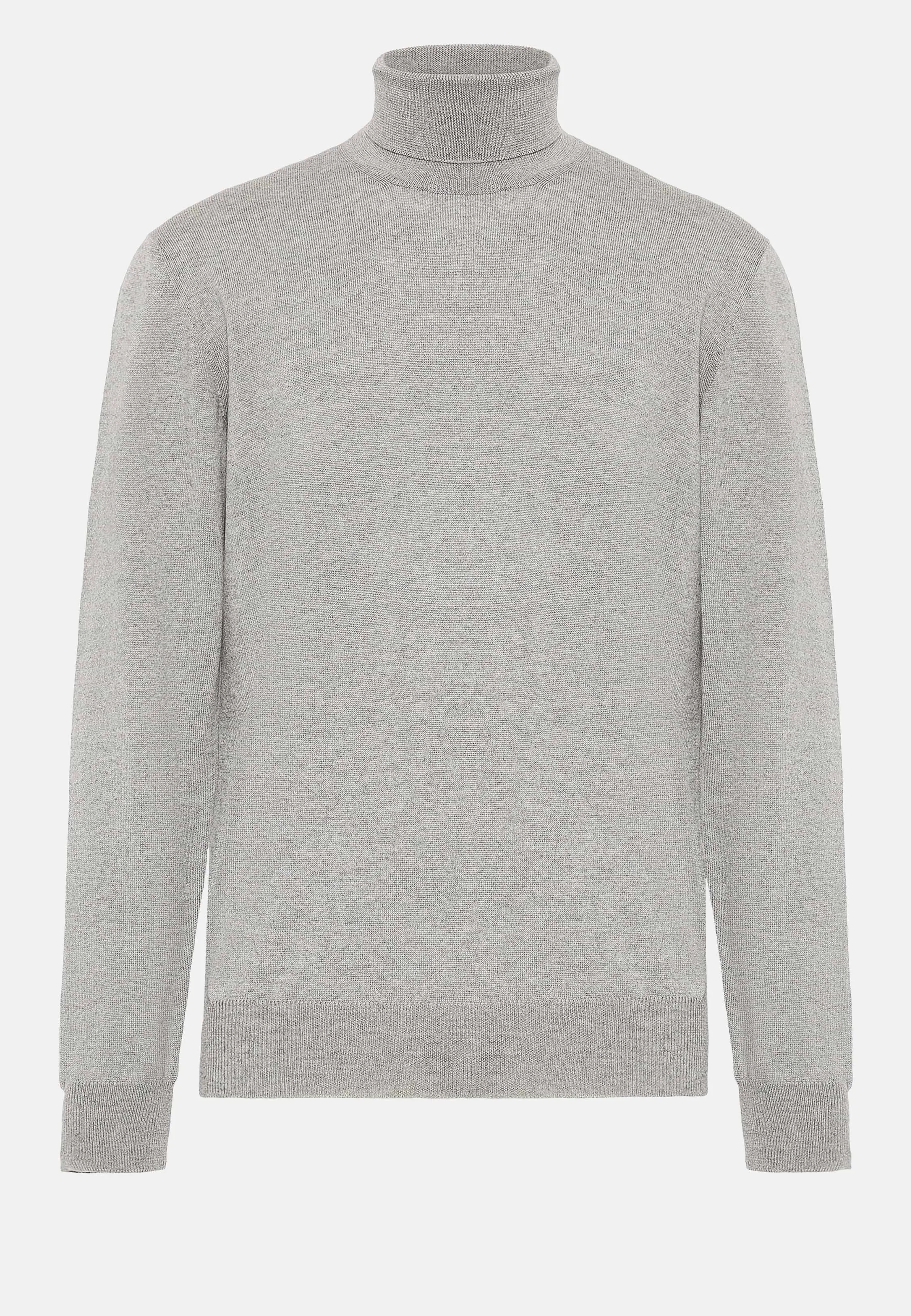 Maglia Dolcevita Grigia In Lana Merino