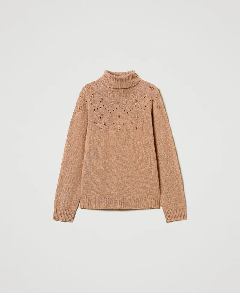 Maglia dolcevita in misto lana e lurex