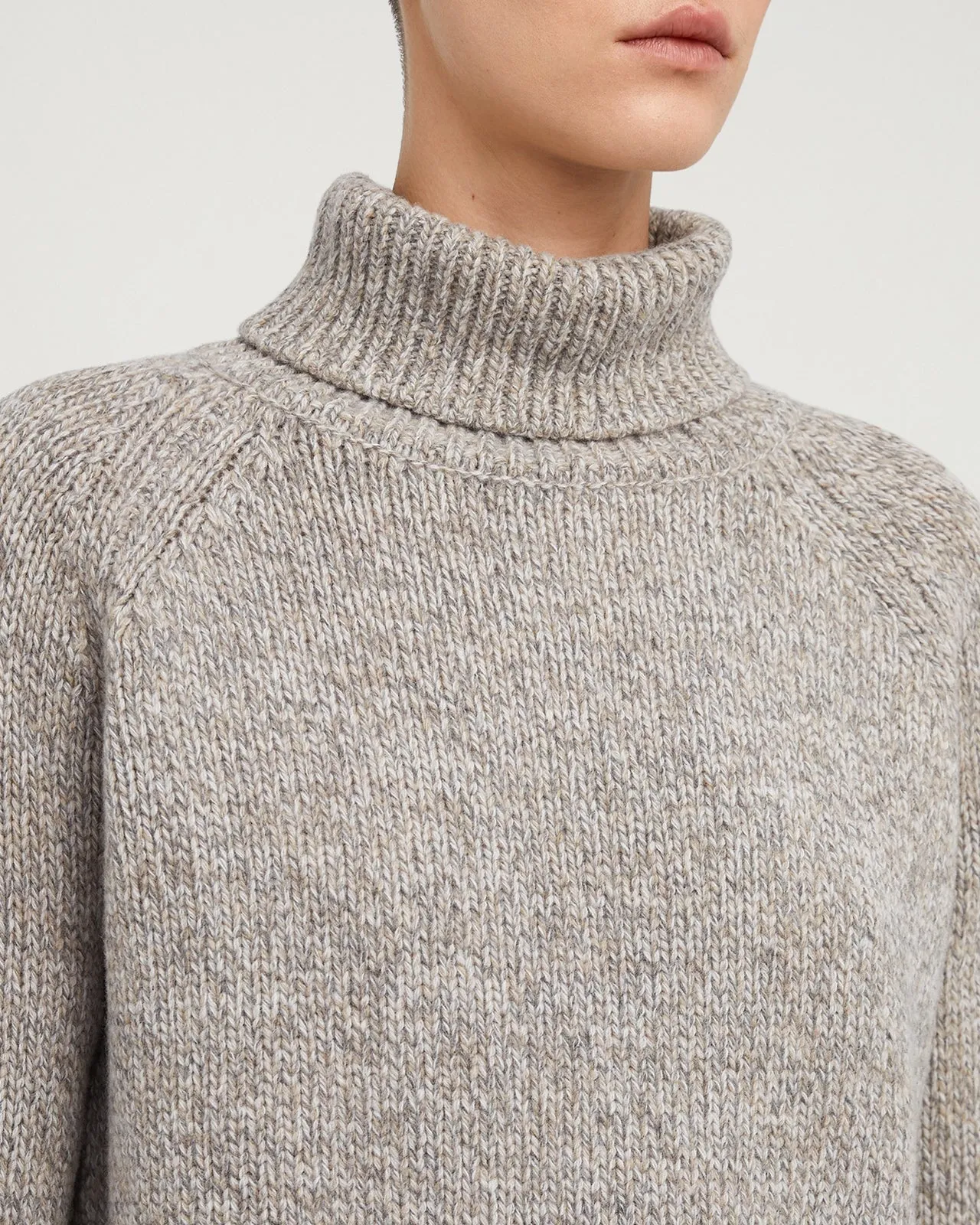 Maglia dolcevita lana grigio