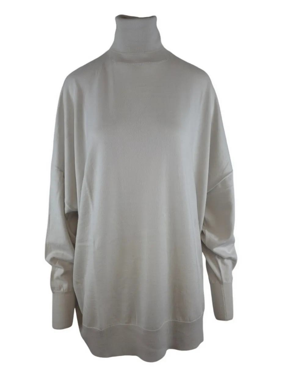 maglia donna collo alto ghiaccio
