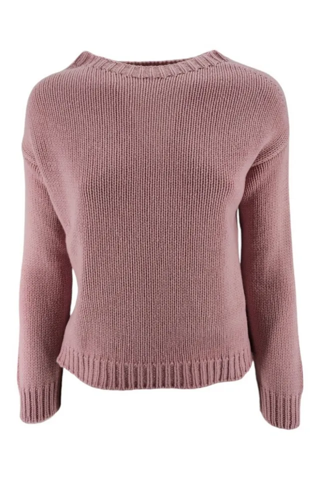 maglia donna in cachemire rosa