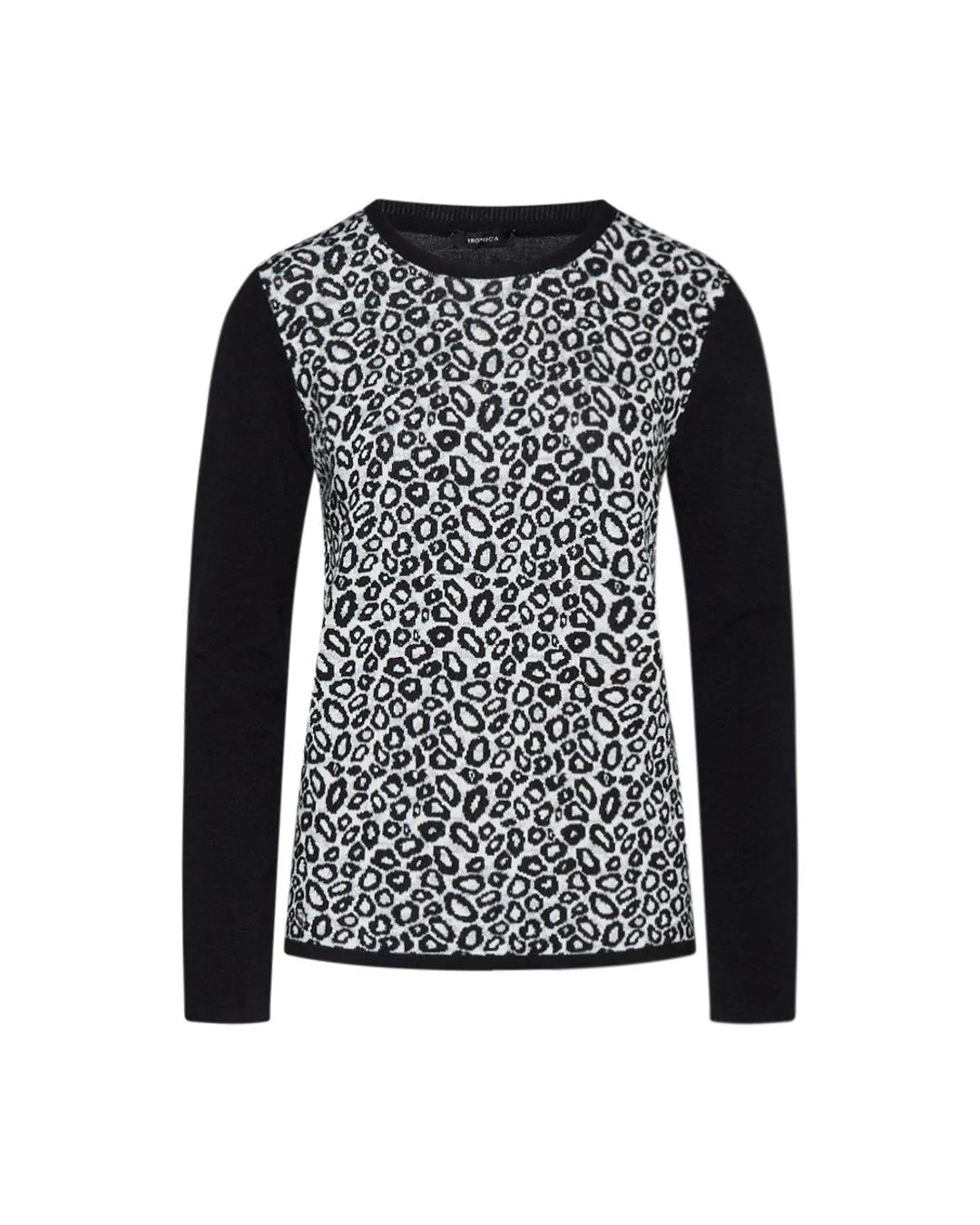 Maglia in fantasia animalier NERO-GRIGIO