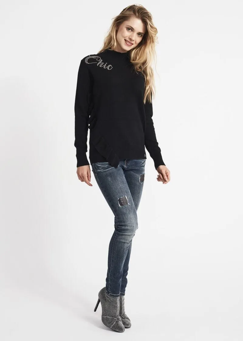 Maglia lupetto con rouches