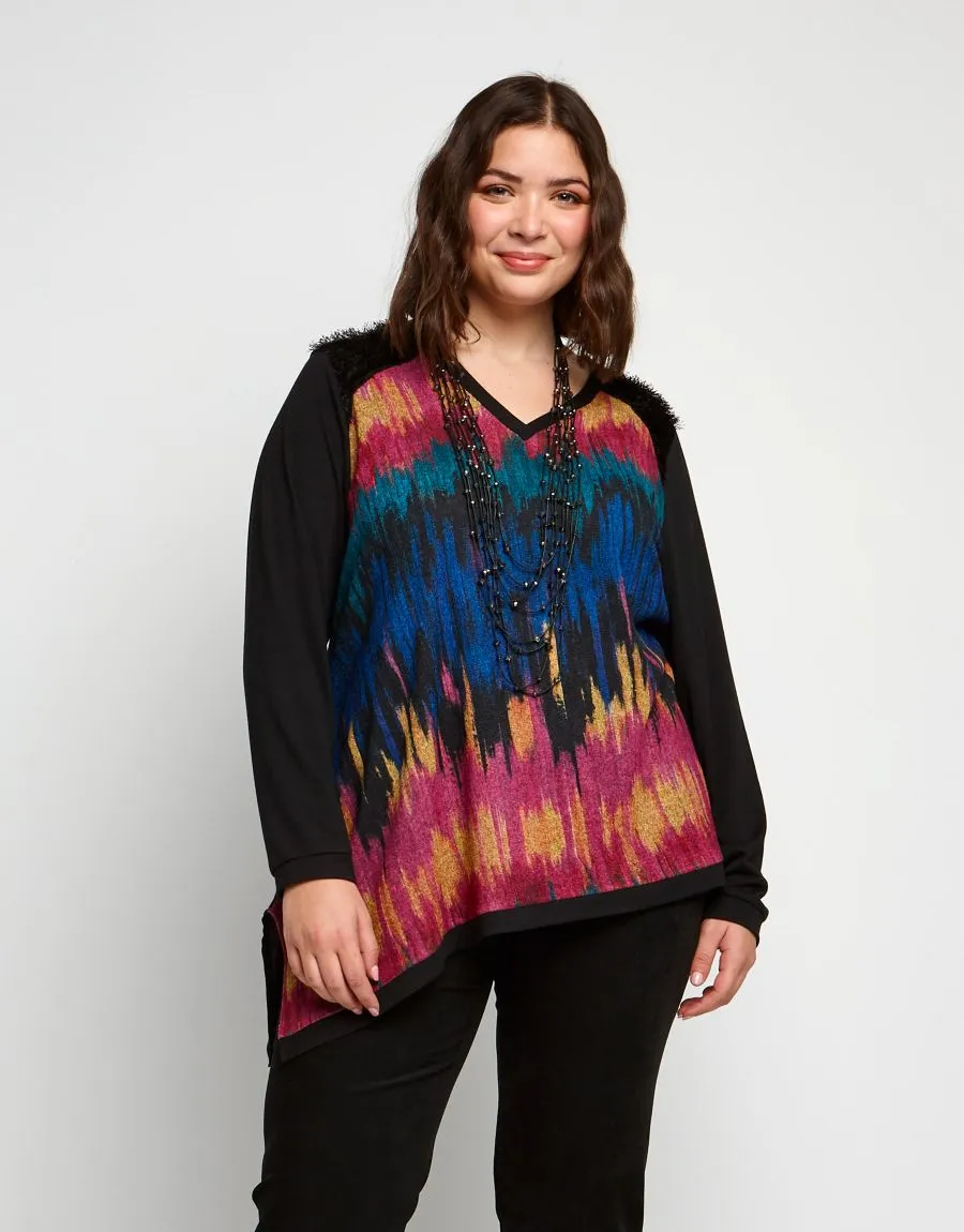 Maglia multicolor asimmetrica