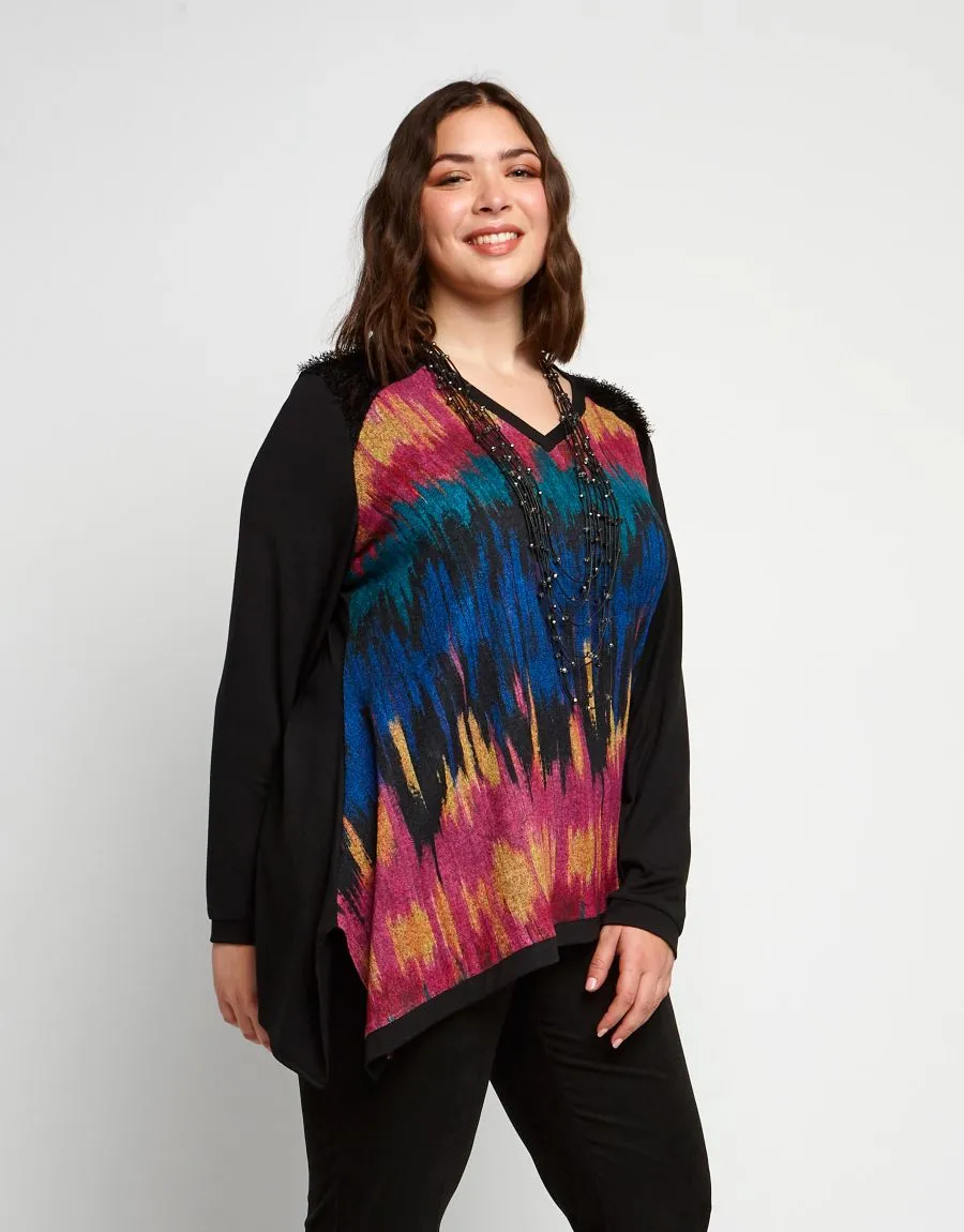 Maglia multicolor asimmetrica