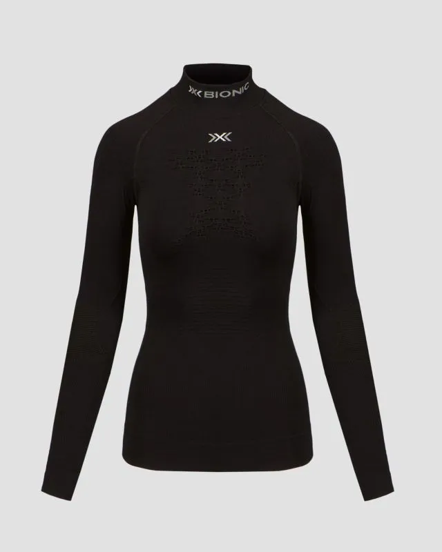 Maglietta a maniche lunge termoattiva a collo alto nera da donna X-Bionic Energy Accumulator 4.0 Turtle Neck LG SL
