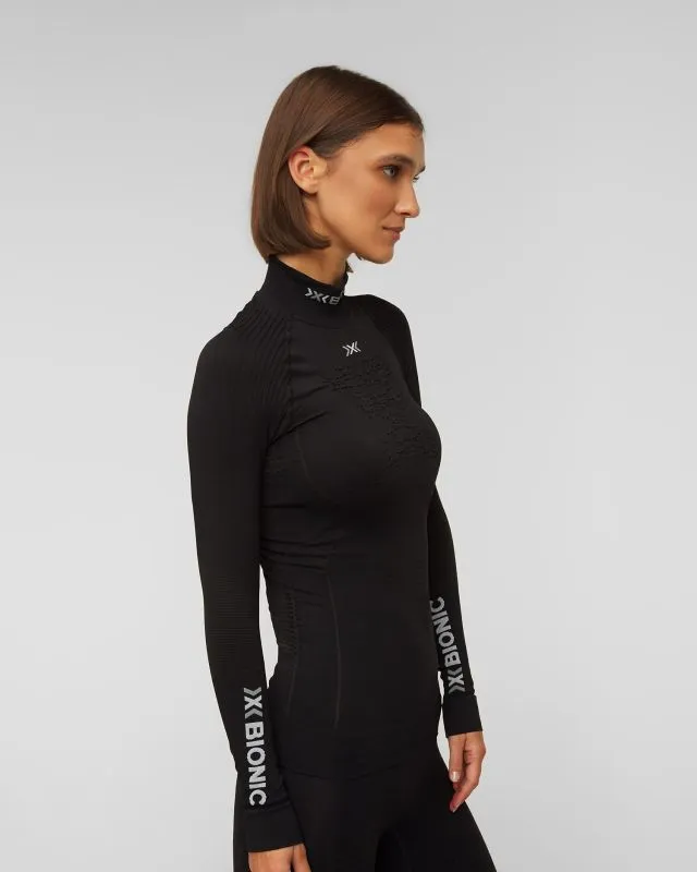Maglietta a maniche lunge termoattiva a collo alto nera da donna X-Bionic Energy Accumulator 4.0 Turtle Neck LG SL