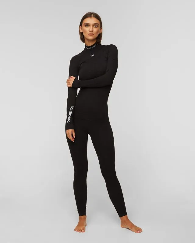 Maglietta a maniche lunge termoattiva a collo alto nera da donna X-Bionic Energy Accumulator 4.0 Turtle Neck LG SL