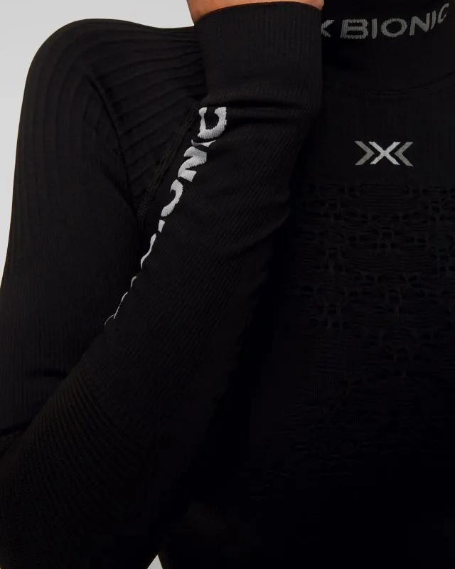 Maglietta a maniche lunge termoattiva a collo alto nera da donna X-Bionic Energy Accumulator 4.0 Turtle Neck LG SL
