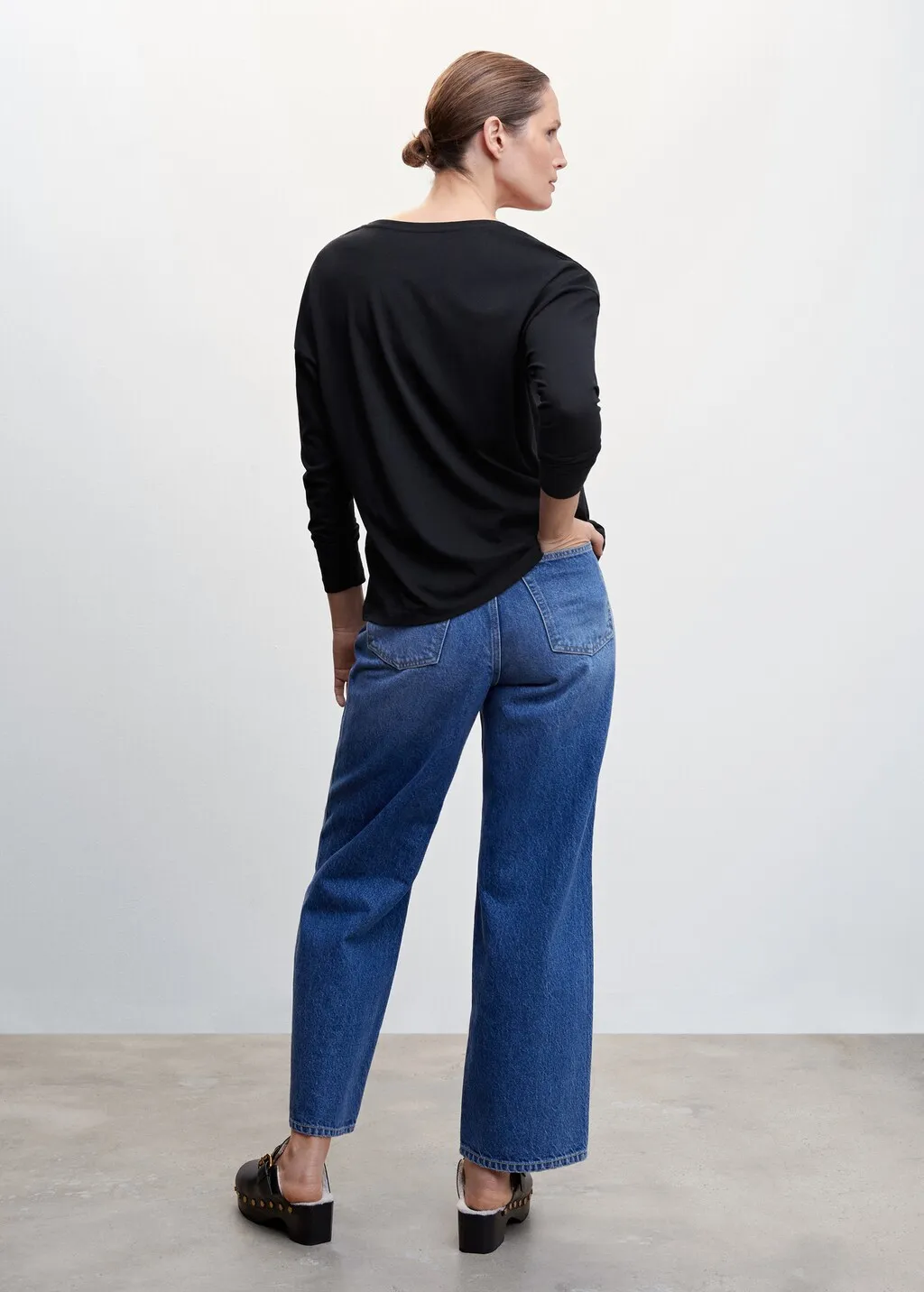 Maglietta cotone collo a V