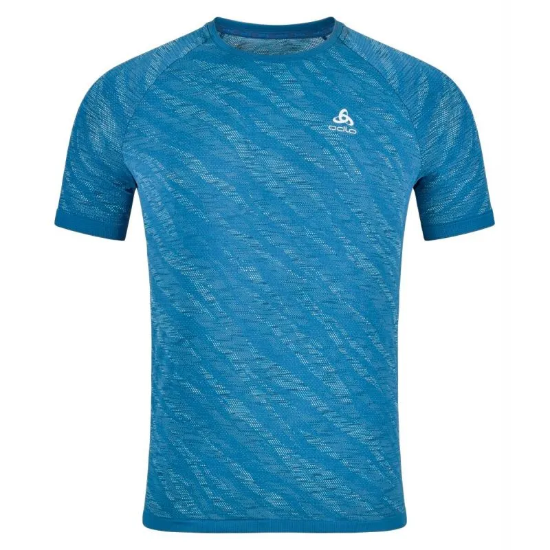 Maglietta da running Odlo Zeroweight Ceramicool (blue wing teal - space dye) uomo
