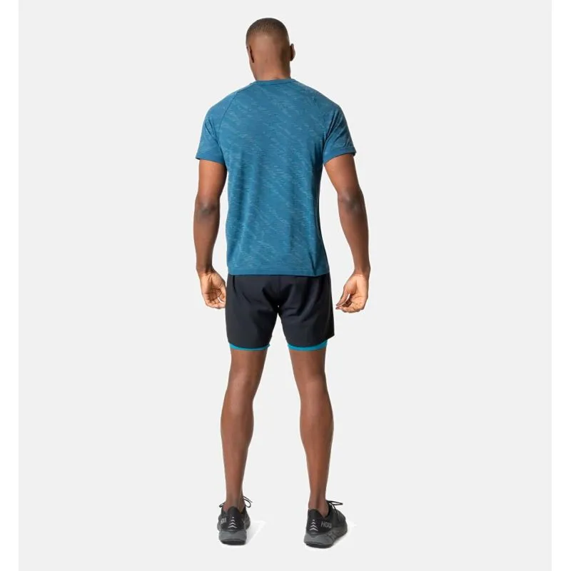 Maglietta da running Odlo Zeroweight Ceramicool (blue wing teal - space dye) uomo