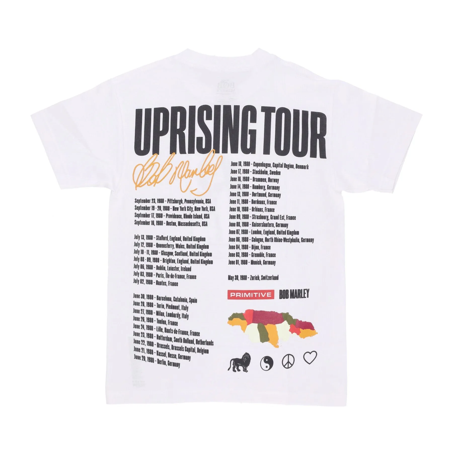 Maglietta Uomo Uprising Tee X Bob Marley White