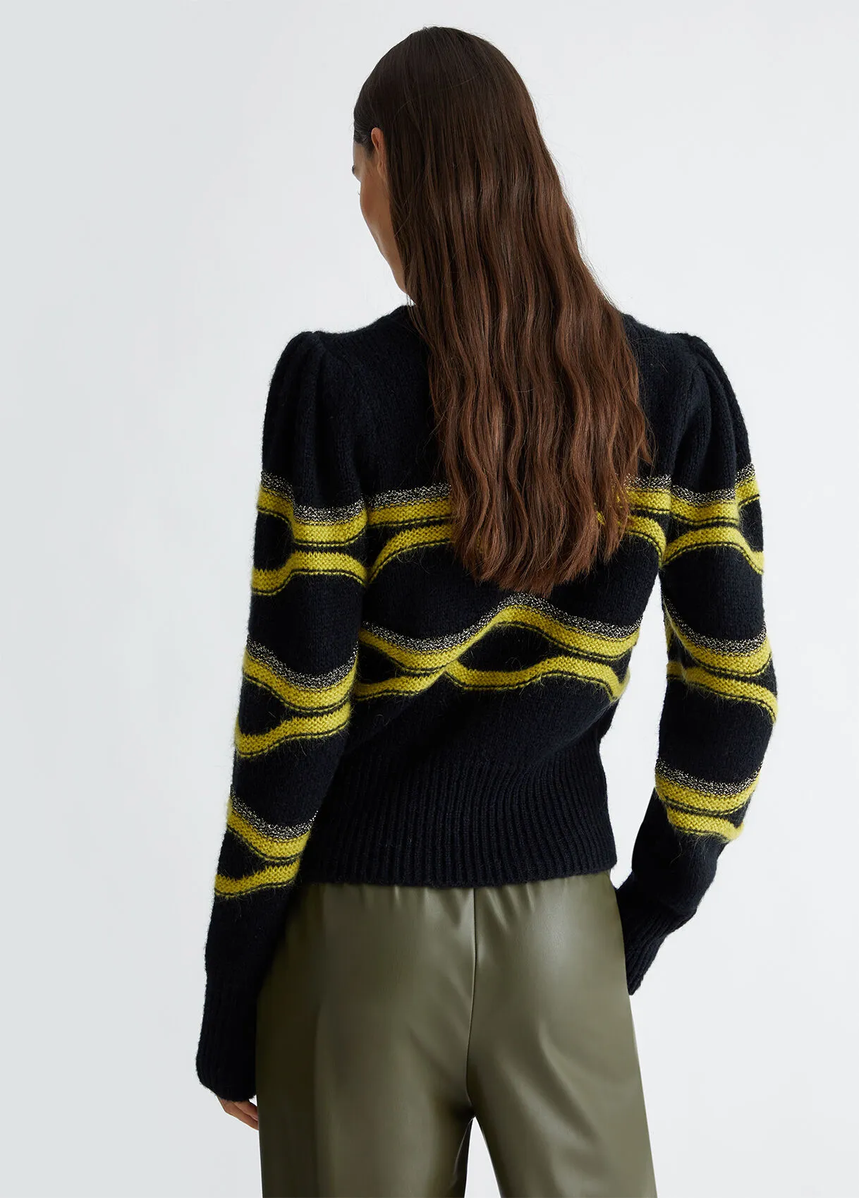 Maglione jacquard in misto alpaca