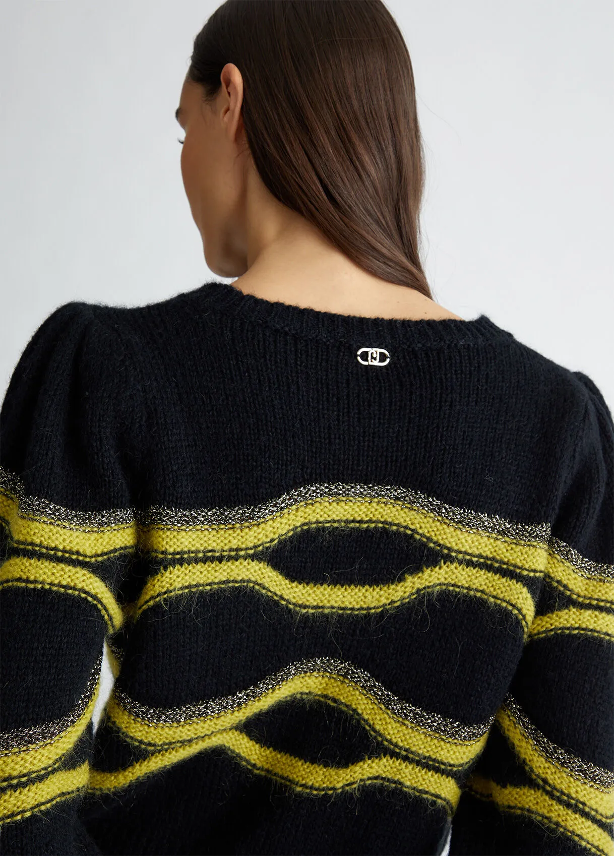 Maglione jacquard in misto alpaca