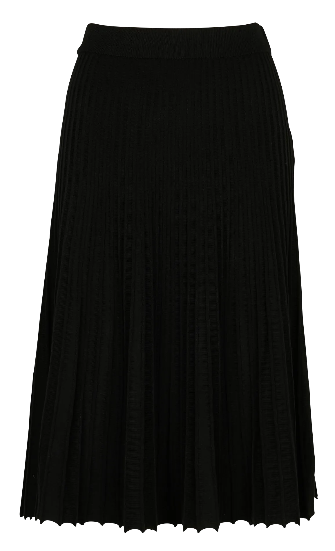  MAISON 123   ELISA - Gonna longuette plissettata in maglia | Nero