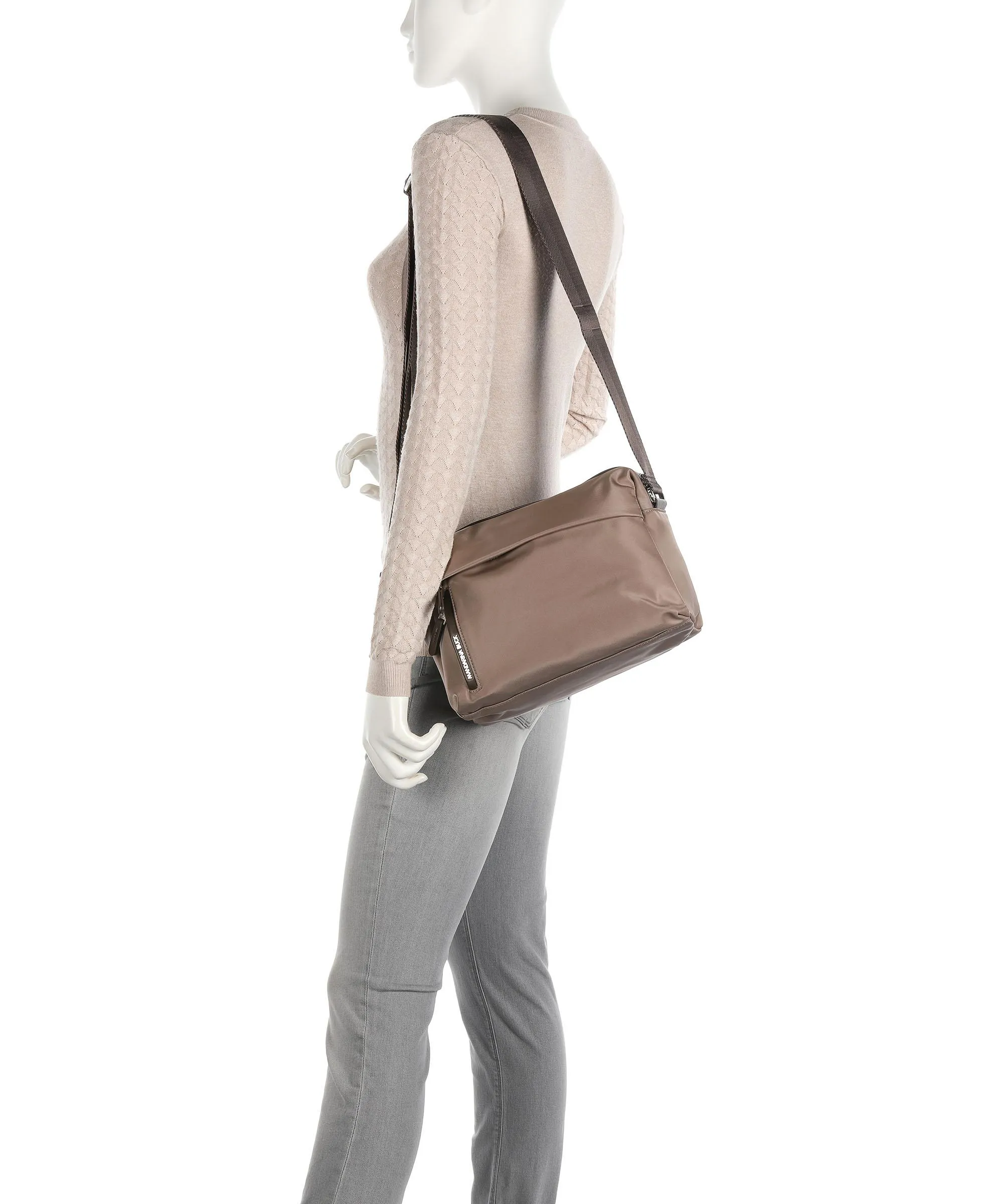  Mandarina Duck Hunter Borsa a spalla nylon marrone chiaro  