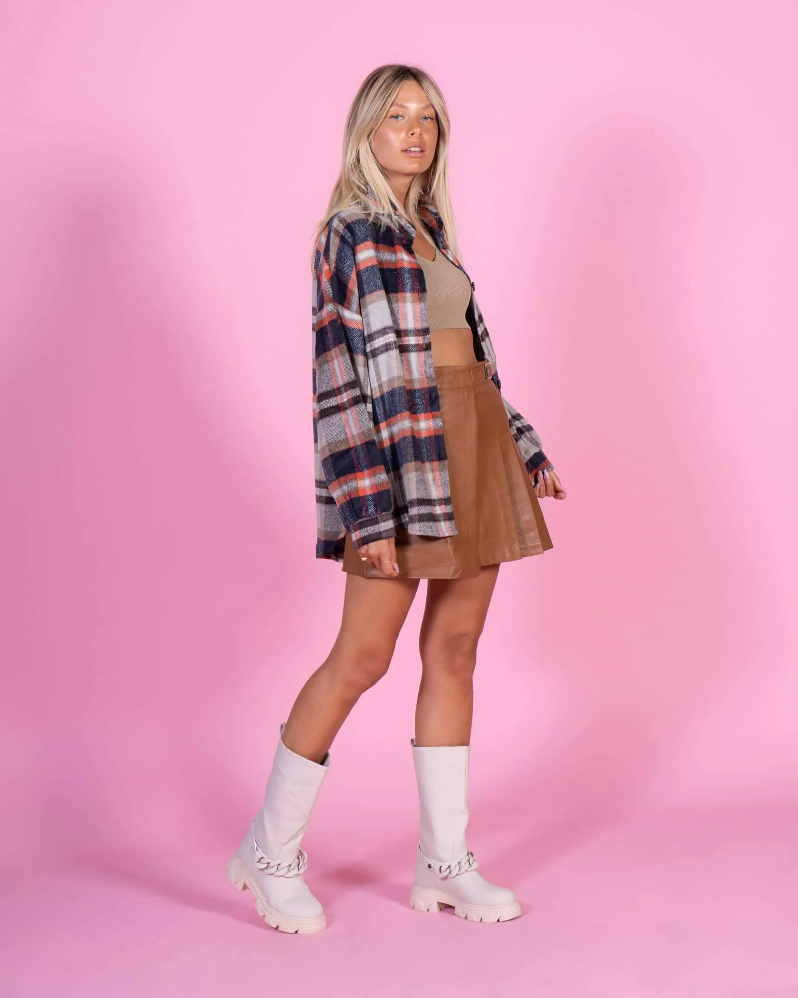 Maxi Giacca camicia a quadri