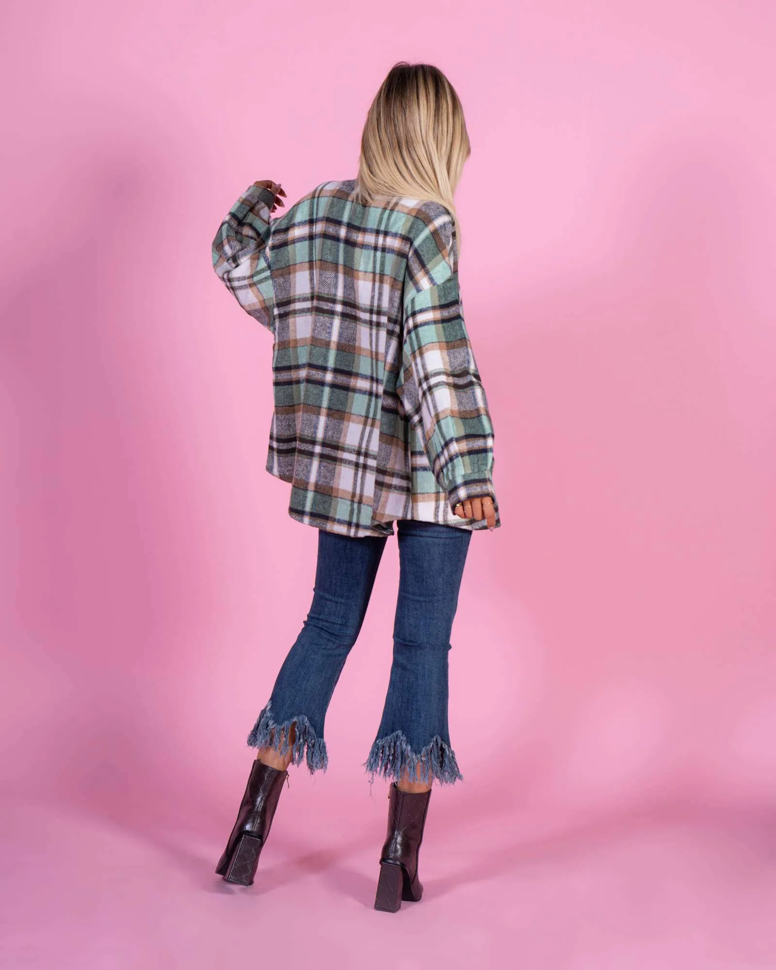 Maxi Giacca camicia a quadri