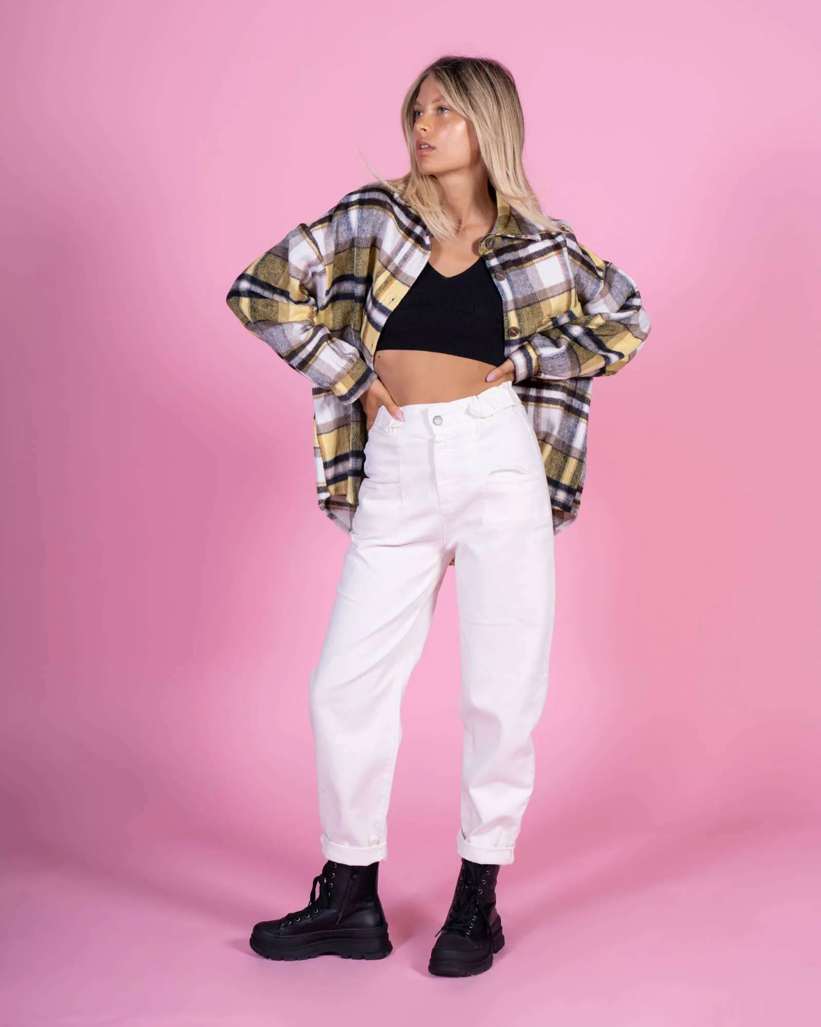 Maxi Giacca camicia a quadri