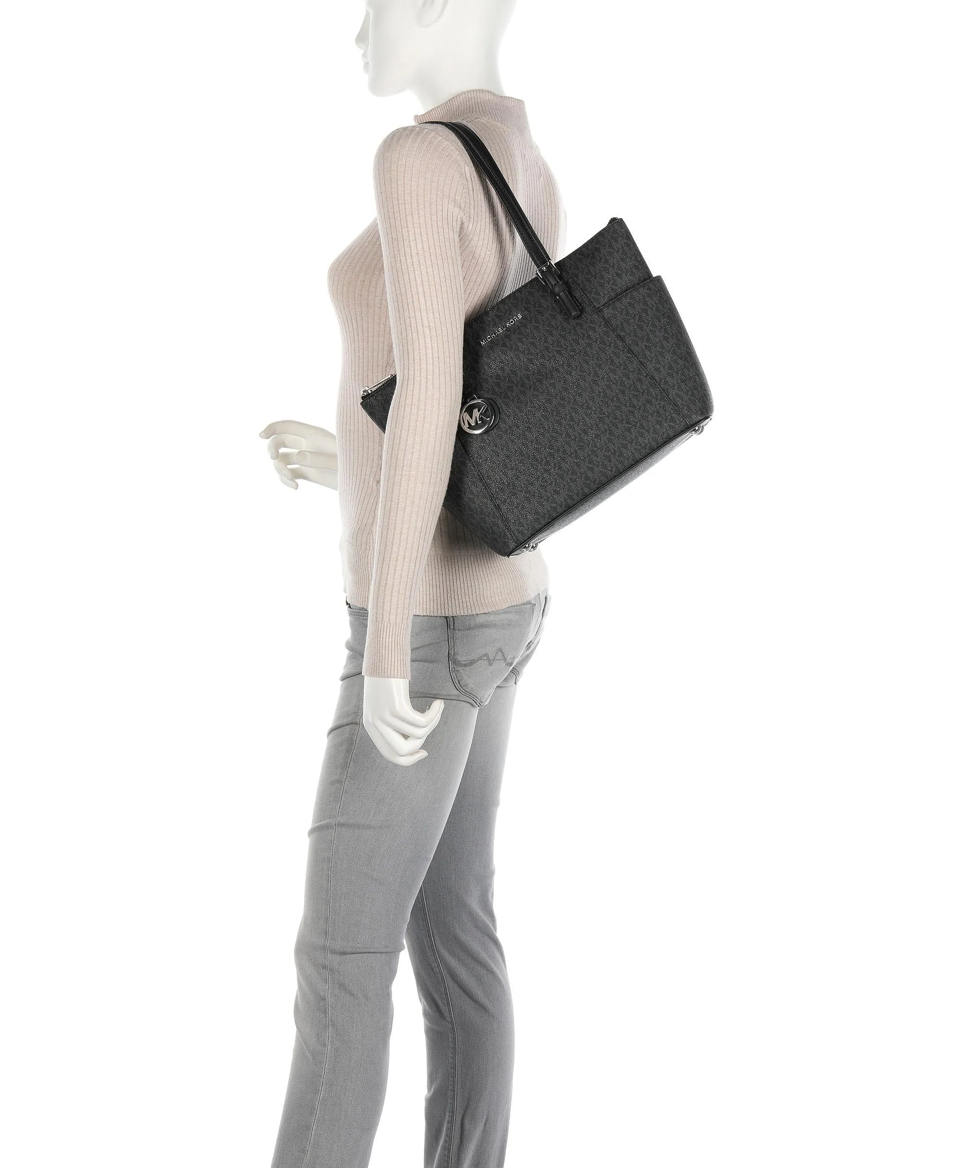  Michael Kors Jet Set Item Borsa shopper pelle sintetica nero  