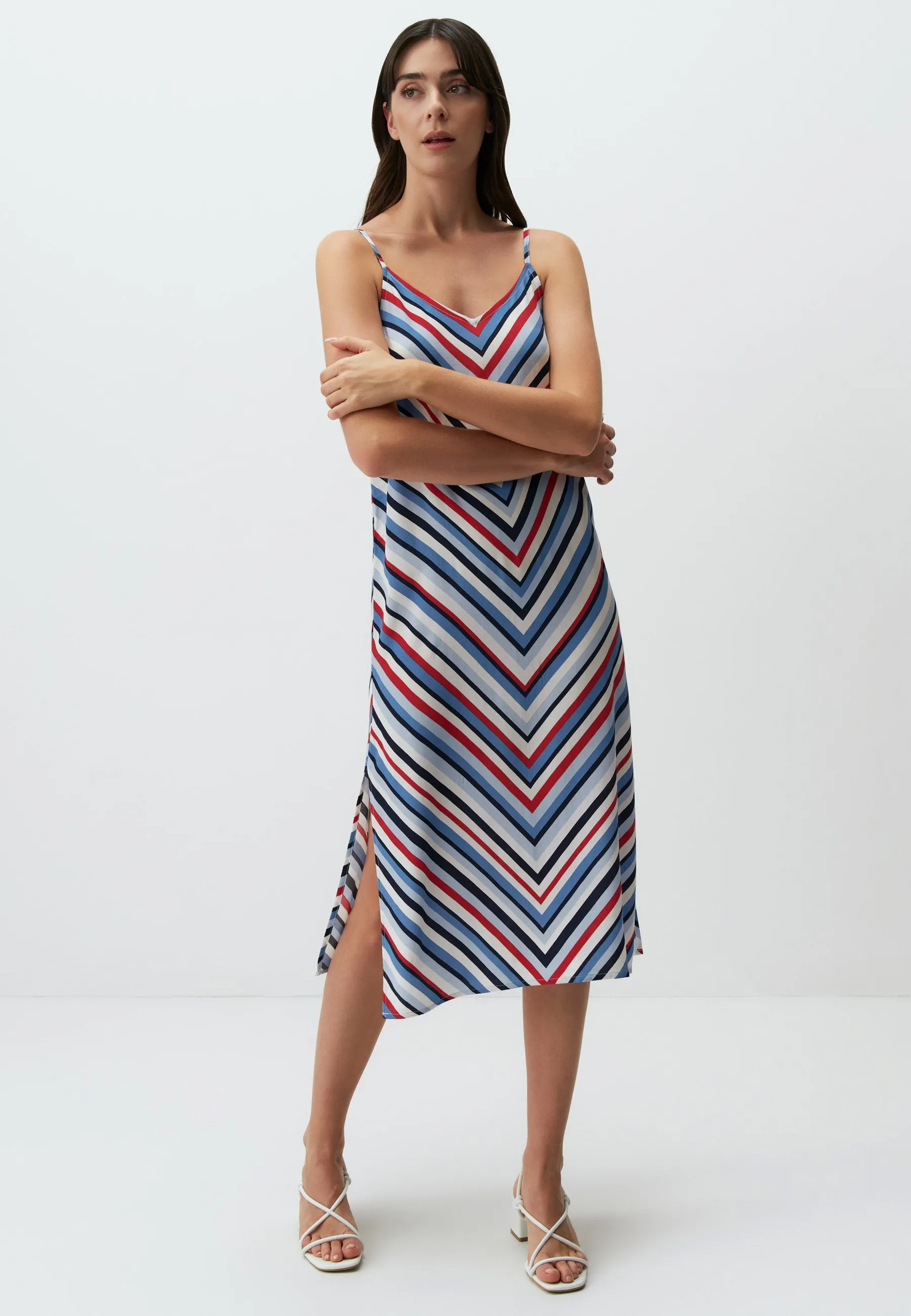 MIDI WITH V-NECK STRAPS - Vestito estivo