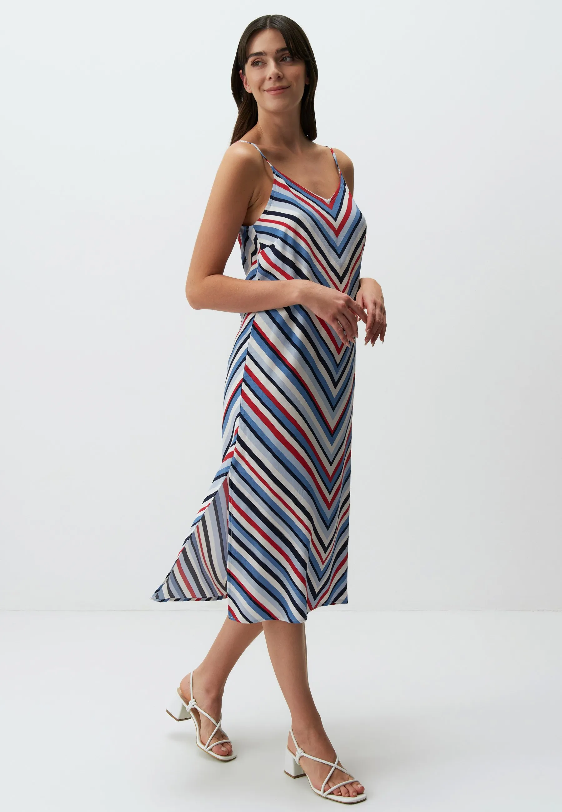 MIDI WITH V-NECK STRAPS - Vestito estivo