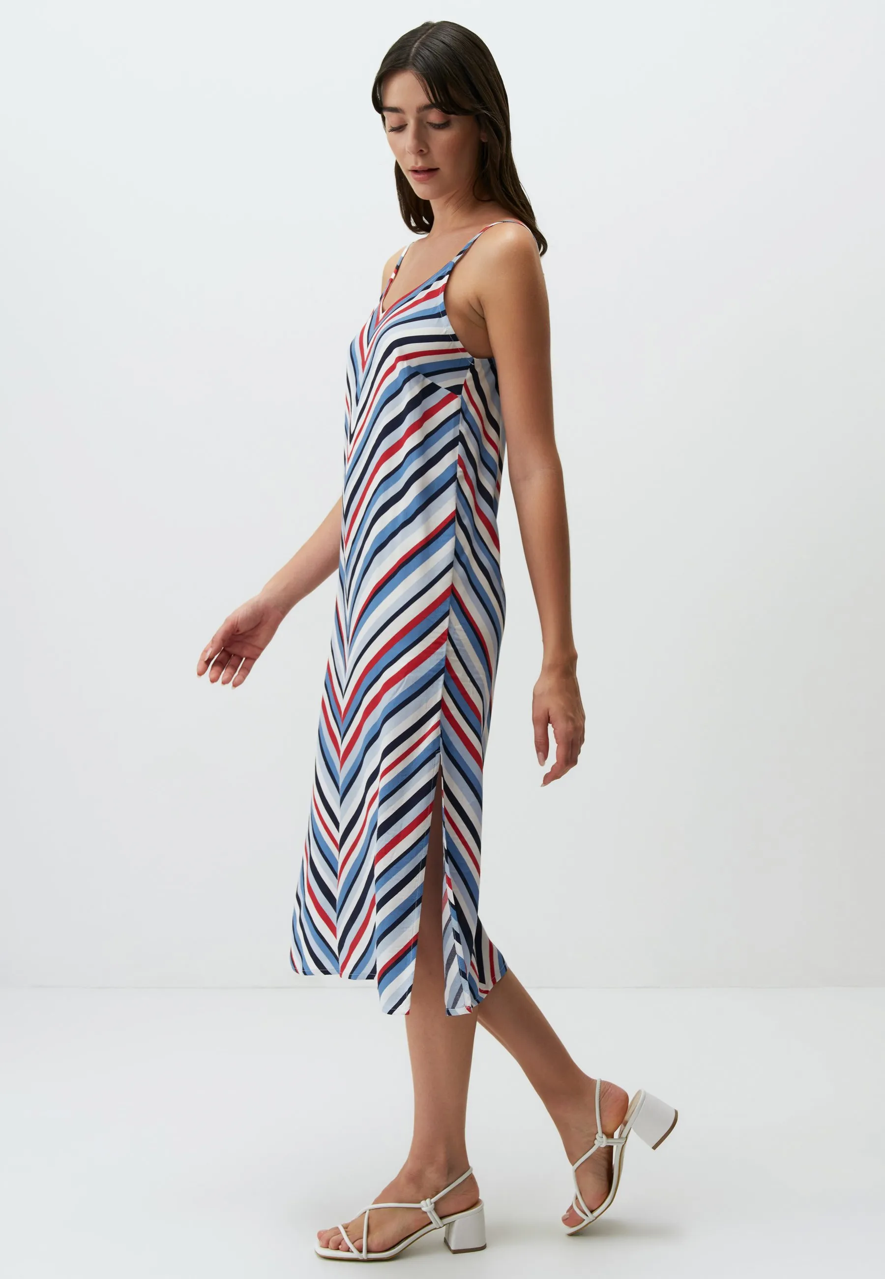 MIDI WITH V-NECK STRAPS - Vestito estivo