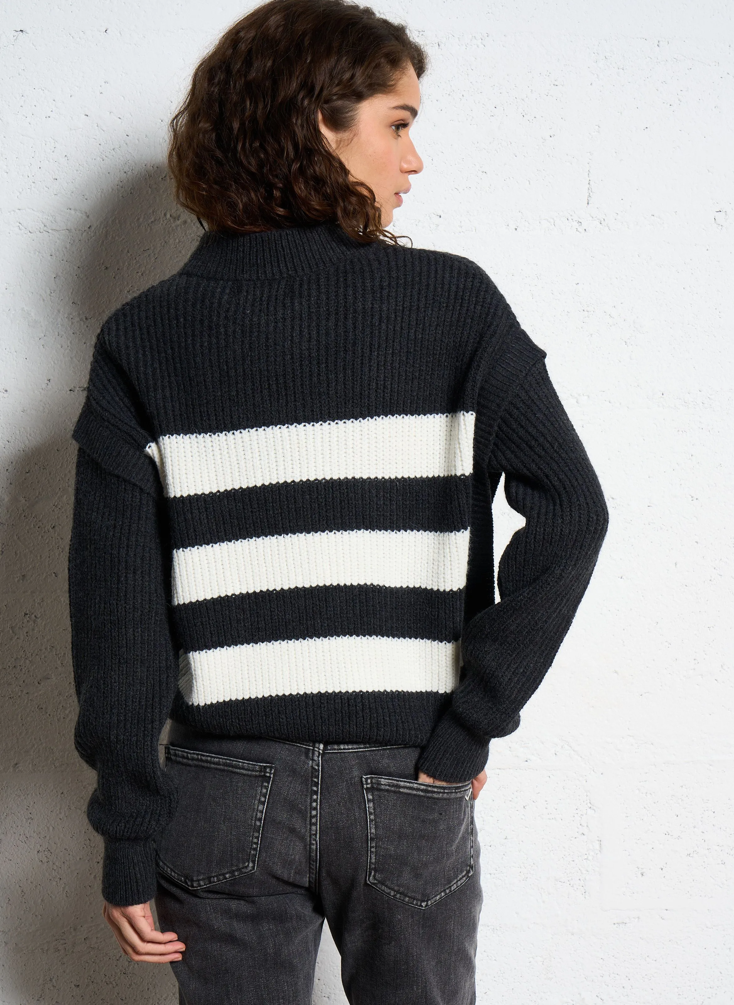  MORGAN   MCHARLY - Maglione a taglio dritto in maglia a costine | Grigio