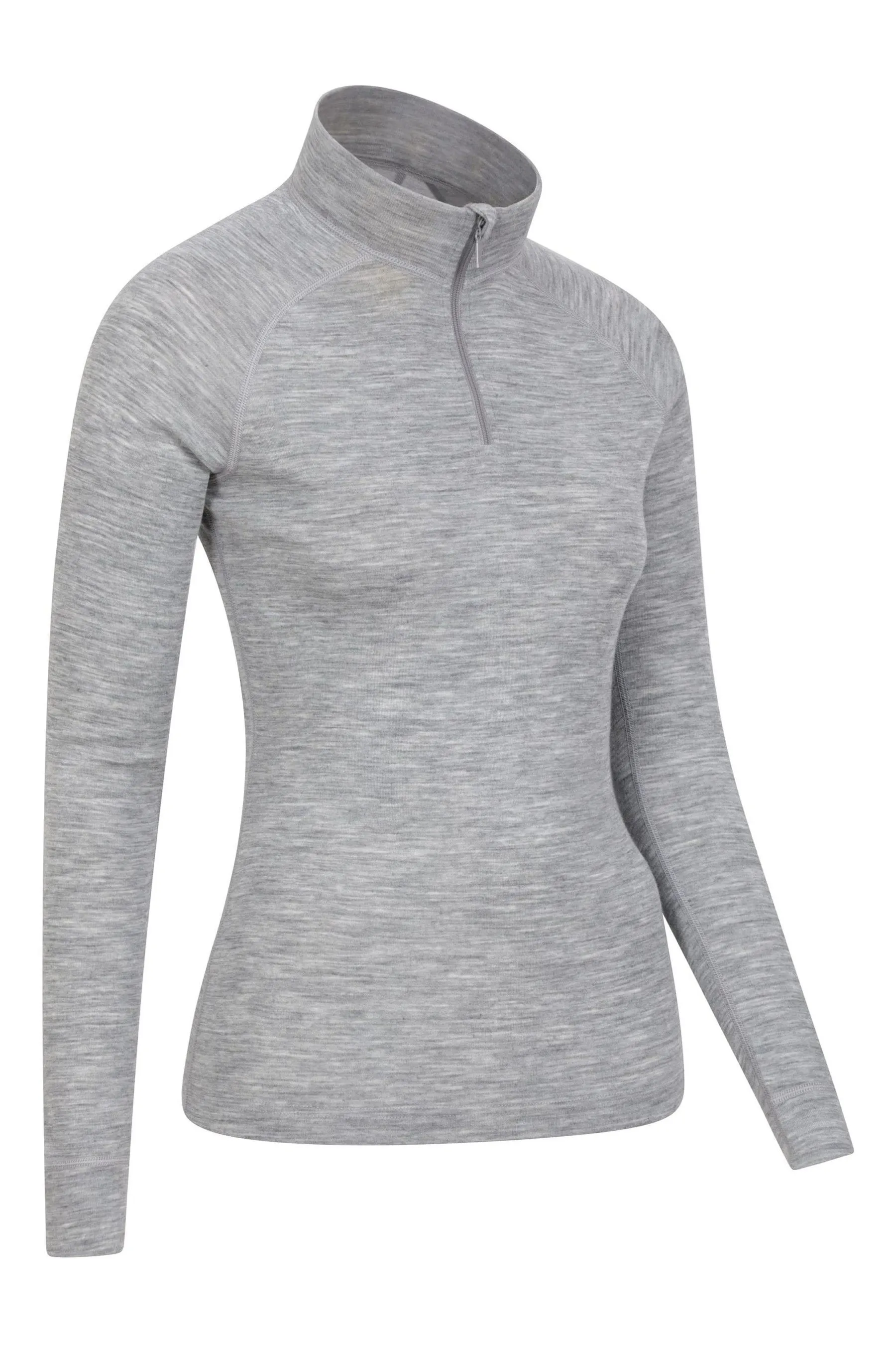 Mountain Warehouse Donna - Top termico Con zip in lana merino