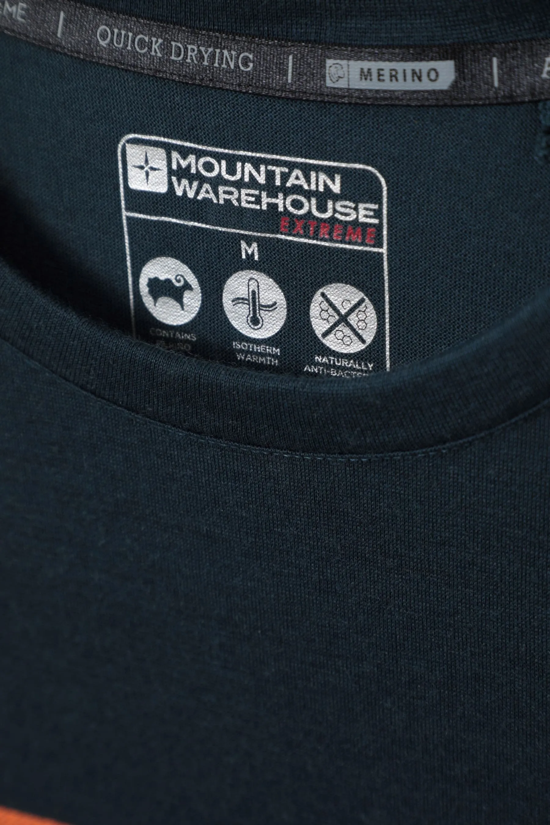 Mountain Warehouse Uomo Quest - T-shirt termica in lana merino stampata