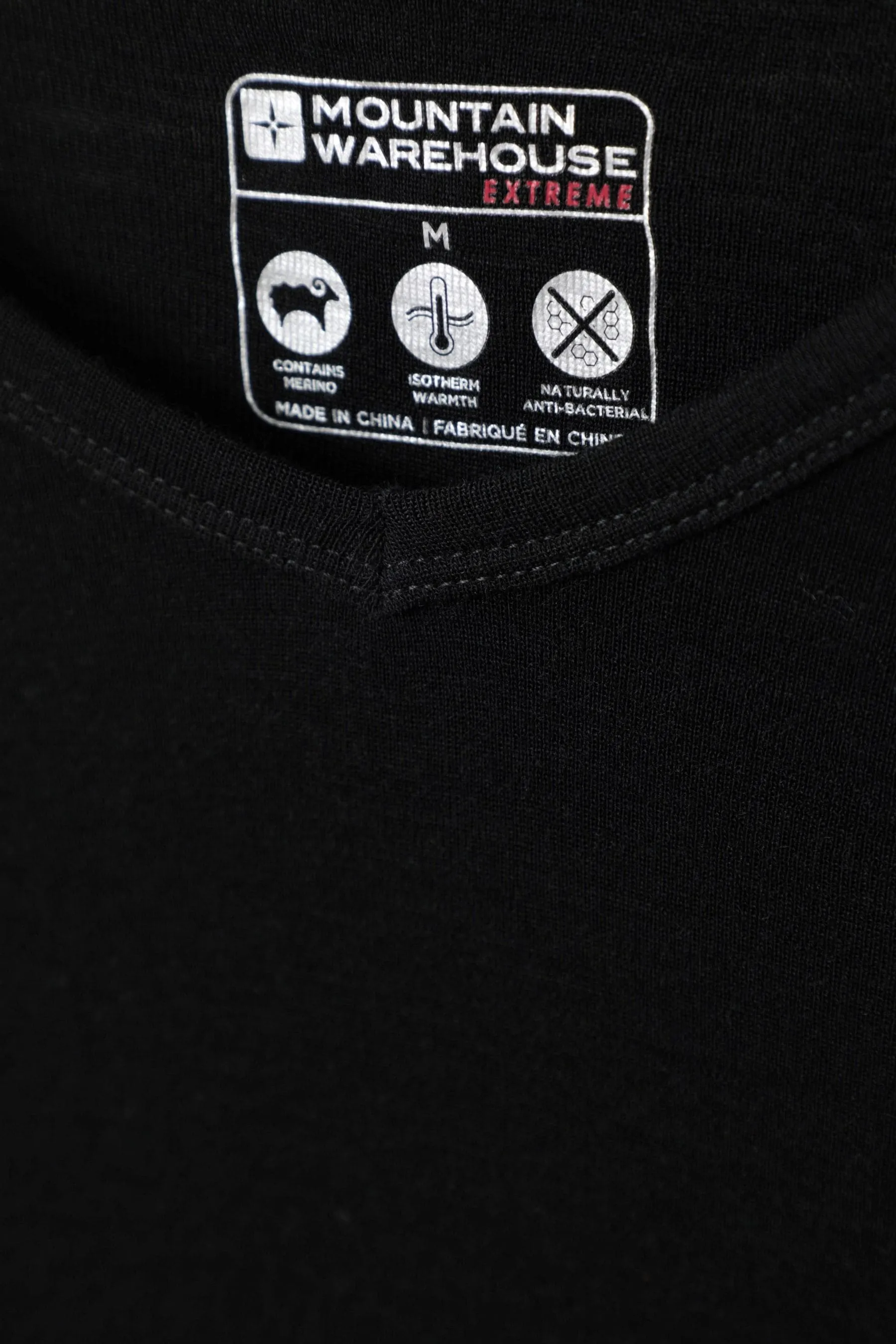 Mountain Warehouse Uomo - Top termico in lana merino con scollo a V