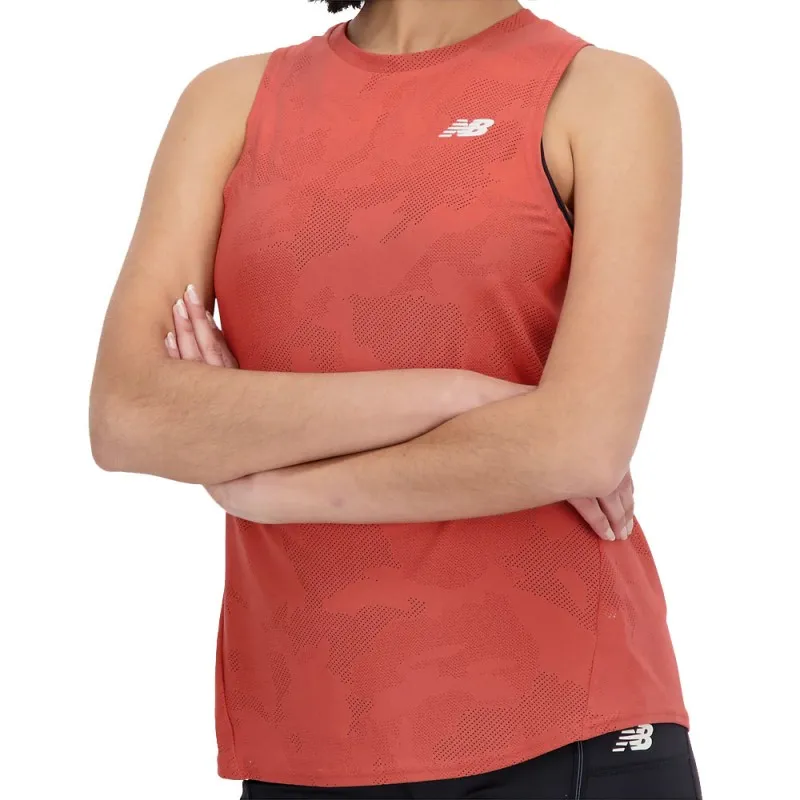 New Balance Canotta Running Q Speed Jacquard Rosso Donna