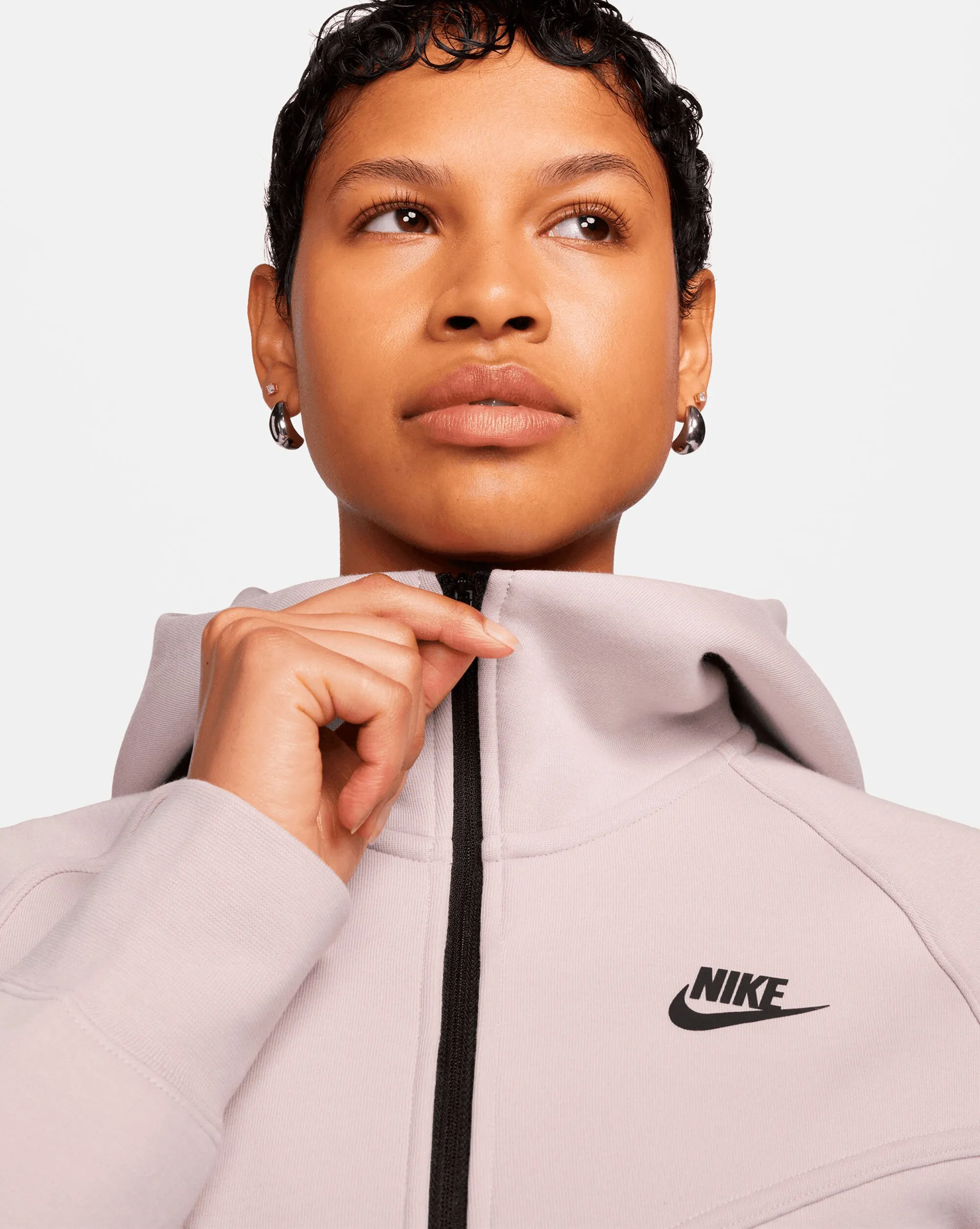 Nike Tech Fleece Windrunner Felpa Con Cappuccio Full Zip Rosa Donna
