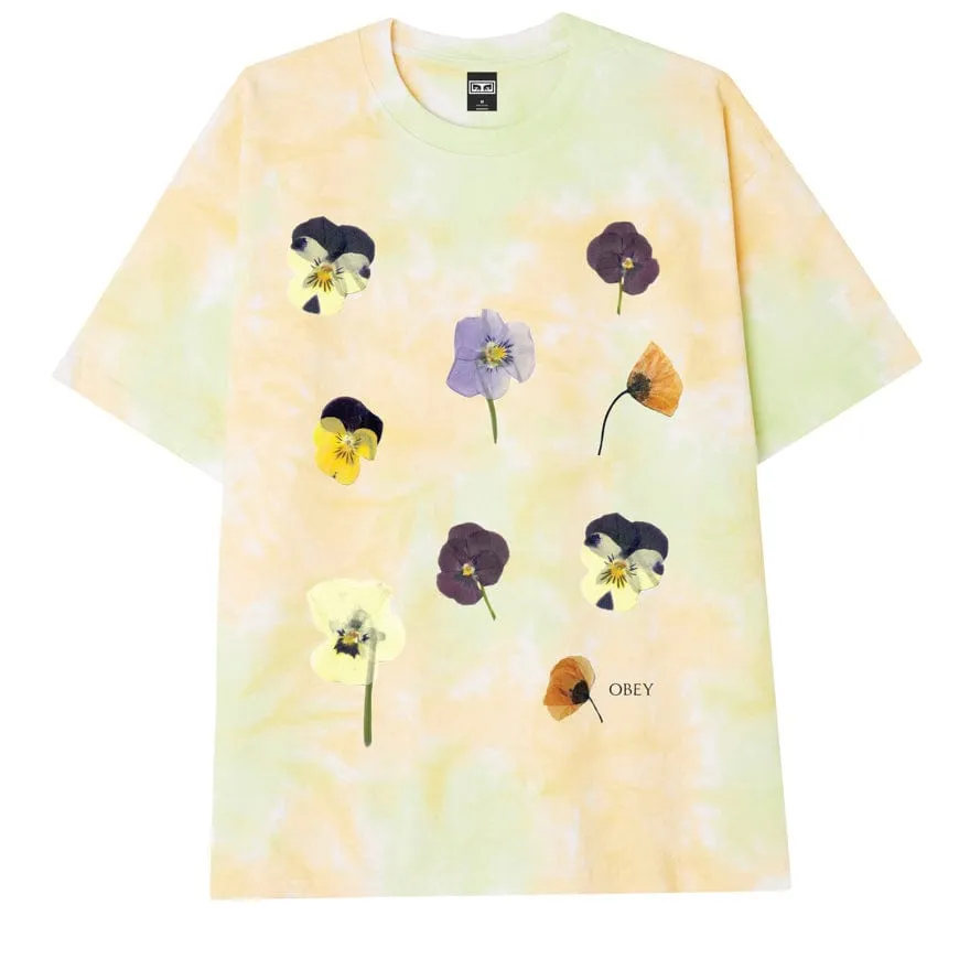 OBEY PRESSED DAISIES HEAVYWEIGHT BLOTCH TIE DYE S - ALOE GEL BLOTCH
