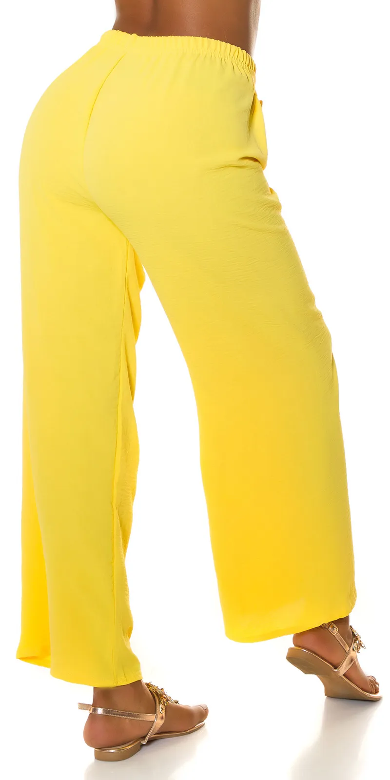 PANTALONE A GAMBA LARGA LE187 GIALLO