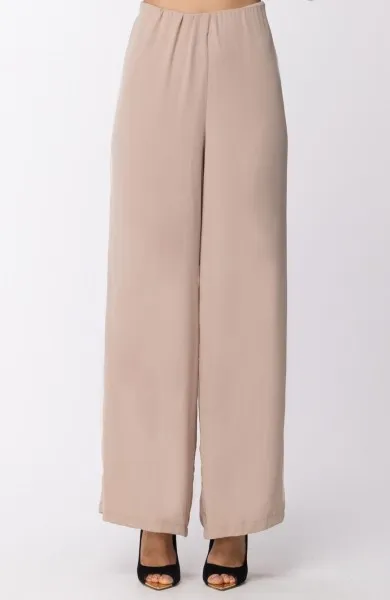 Pantalone a palazzo piiping laterale SABBIA