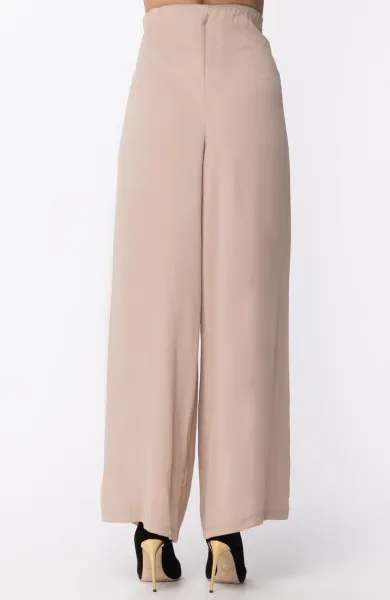 Pantalone a palazzo piiping laterale SABBIA