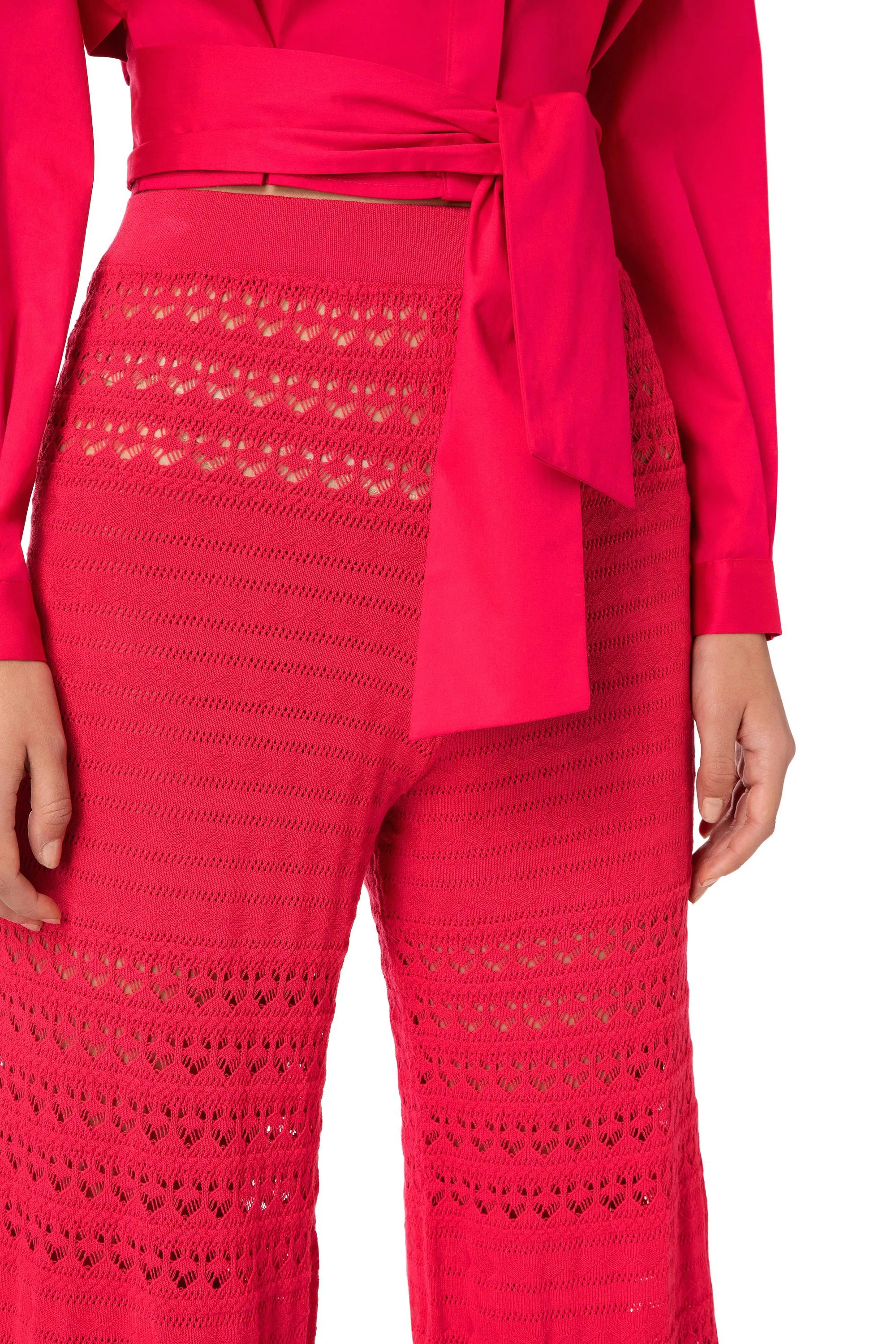 Pantalone palazzo in punto pizzo
