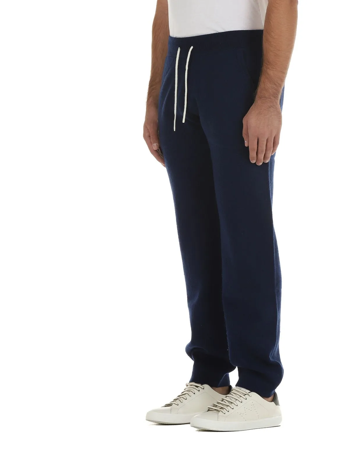 PANTALONE TUTA JOGGER BLU IN LANA MERINO