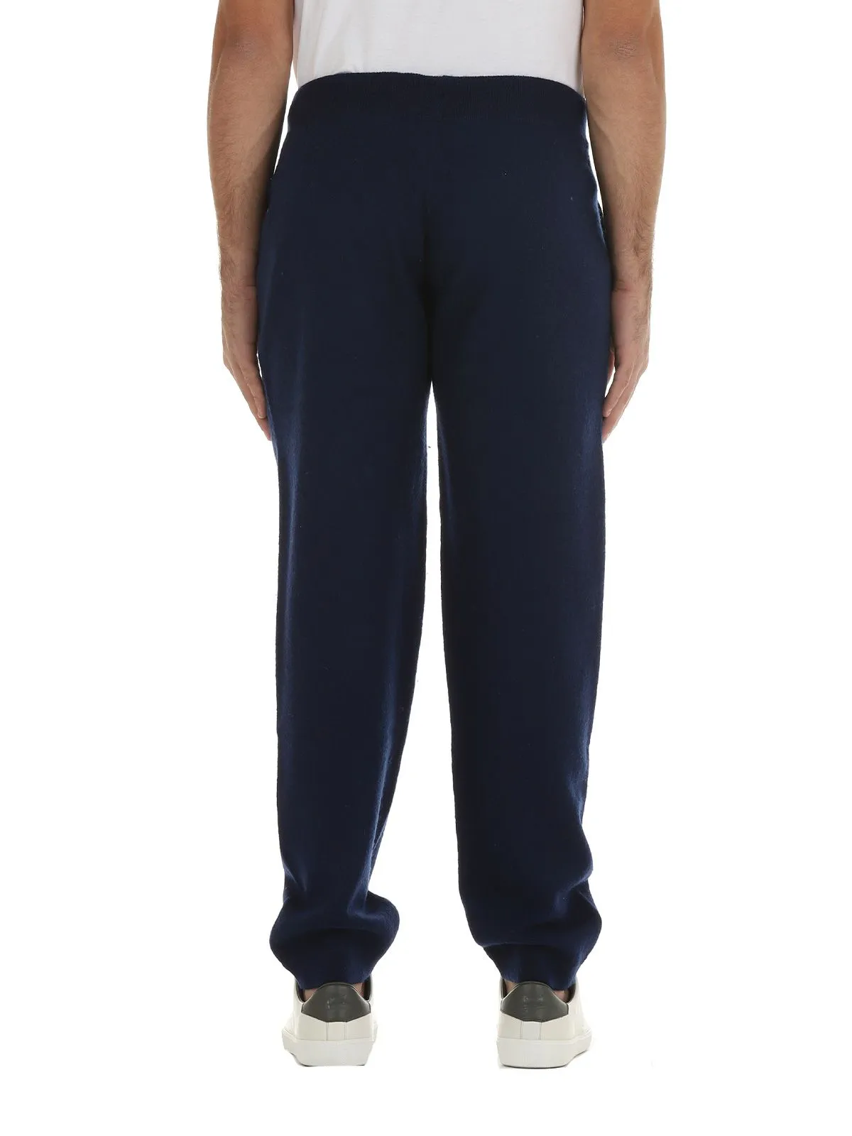 PANTALONE TUTA JOGGER BLU IN LANA MERINO
