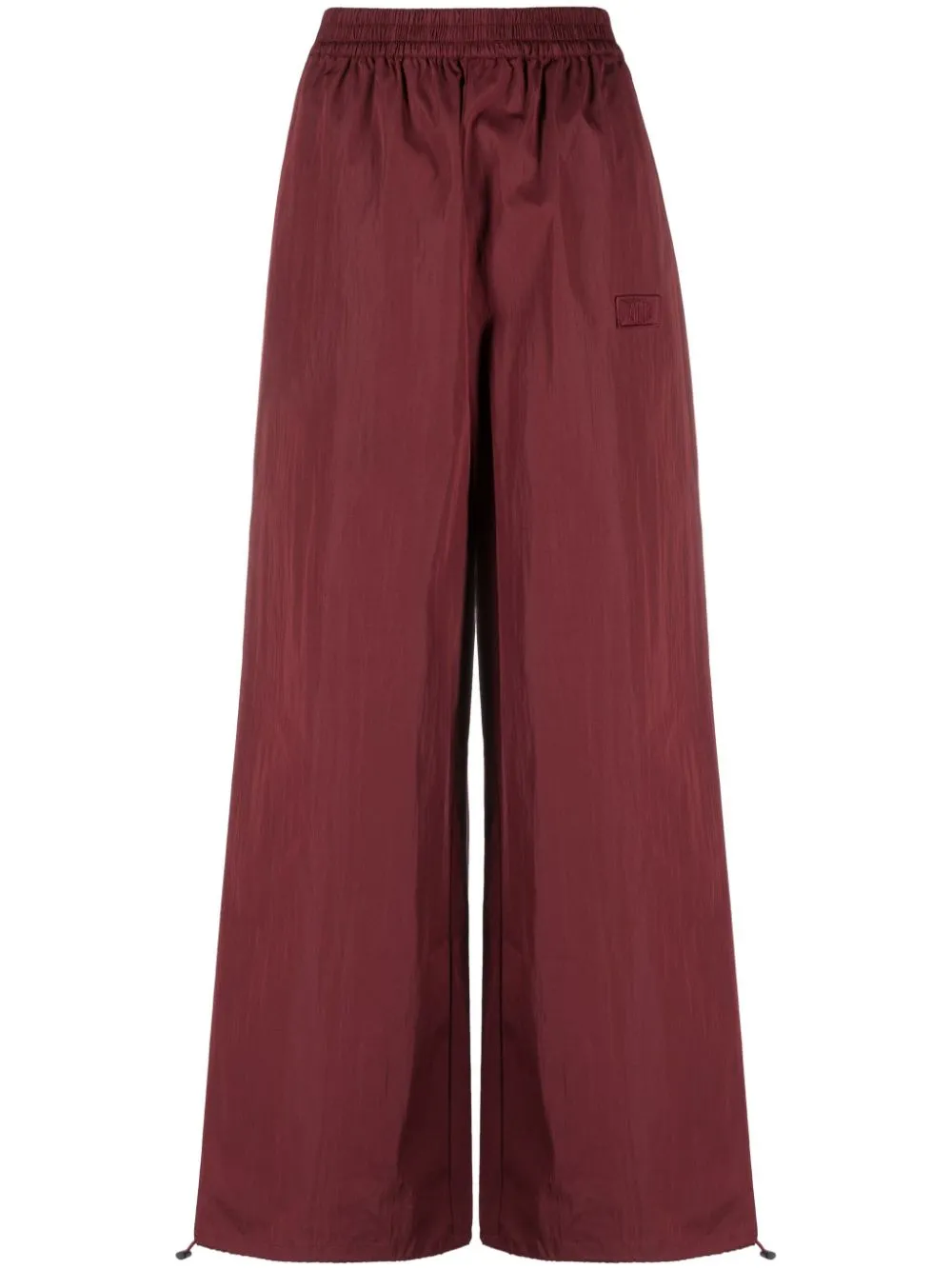 Pantaloni a palazzo con vita elasticizzata in marrone - donna