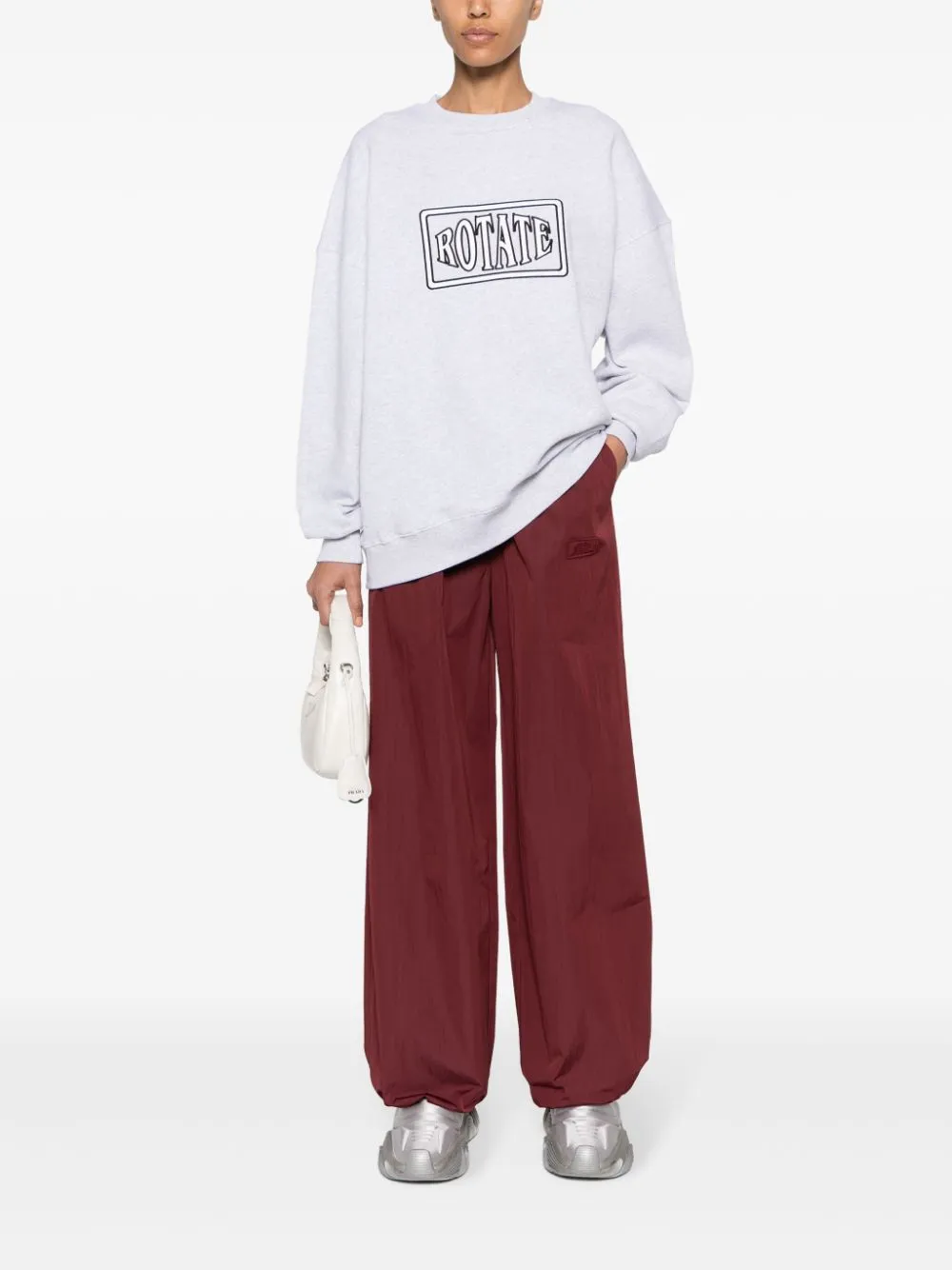 Pantaloni a palazzo con vita elasticizzata in marrone - donna
