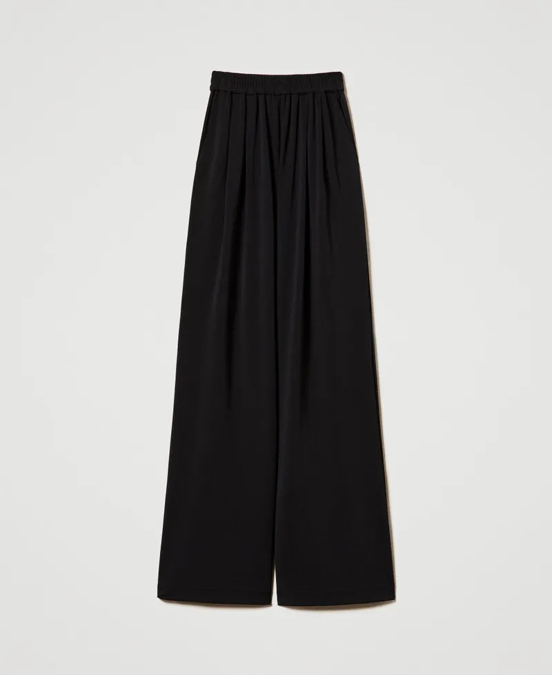 Pantaloni a palazzo in jersey crêpe